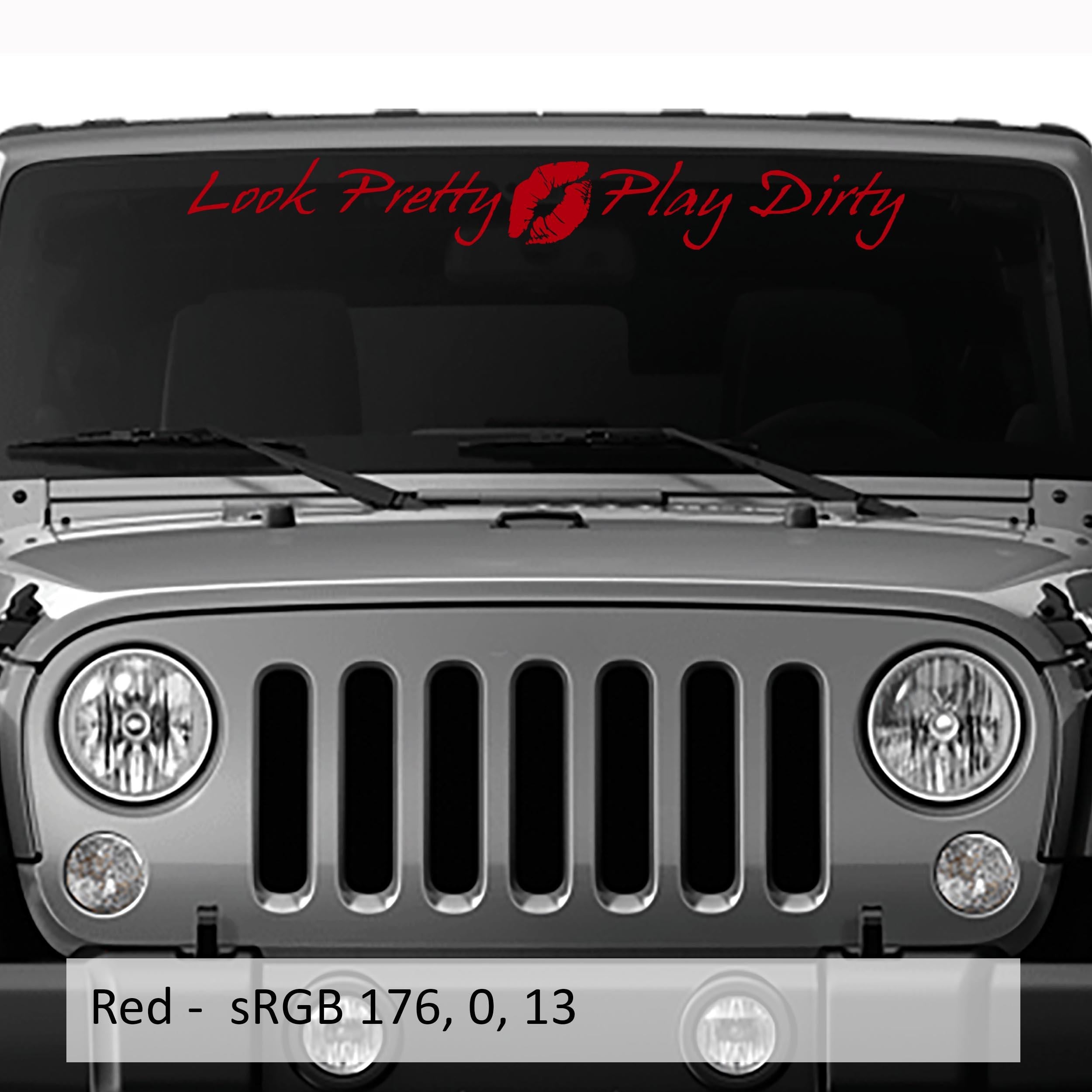 Look Pretty, Play Dirty with Lips Windshield Vinyl Decal
