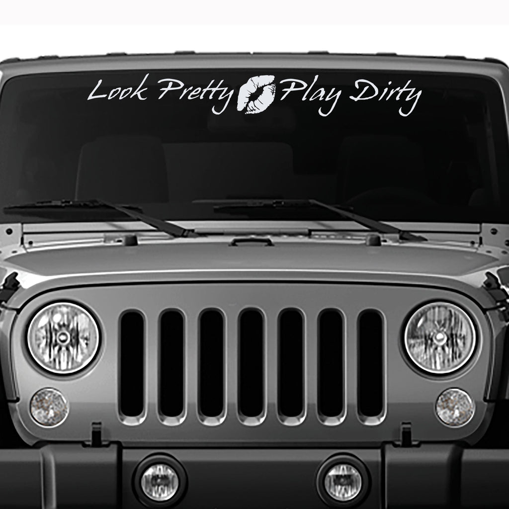 Look Pretty, Play Dirty with Lips Windshield Vinyl Decal