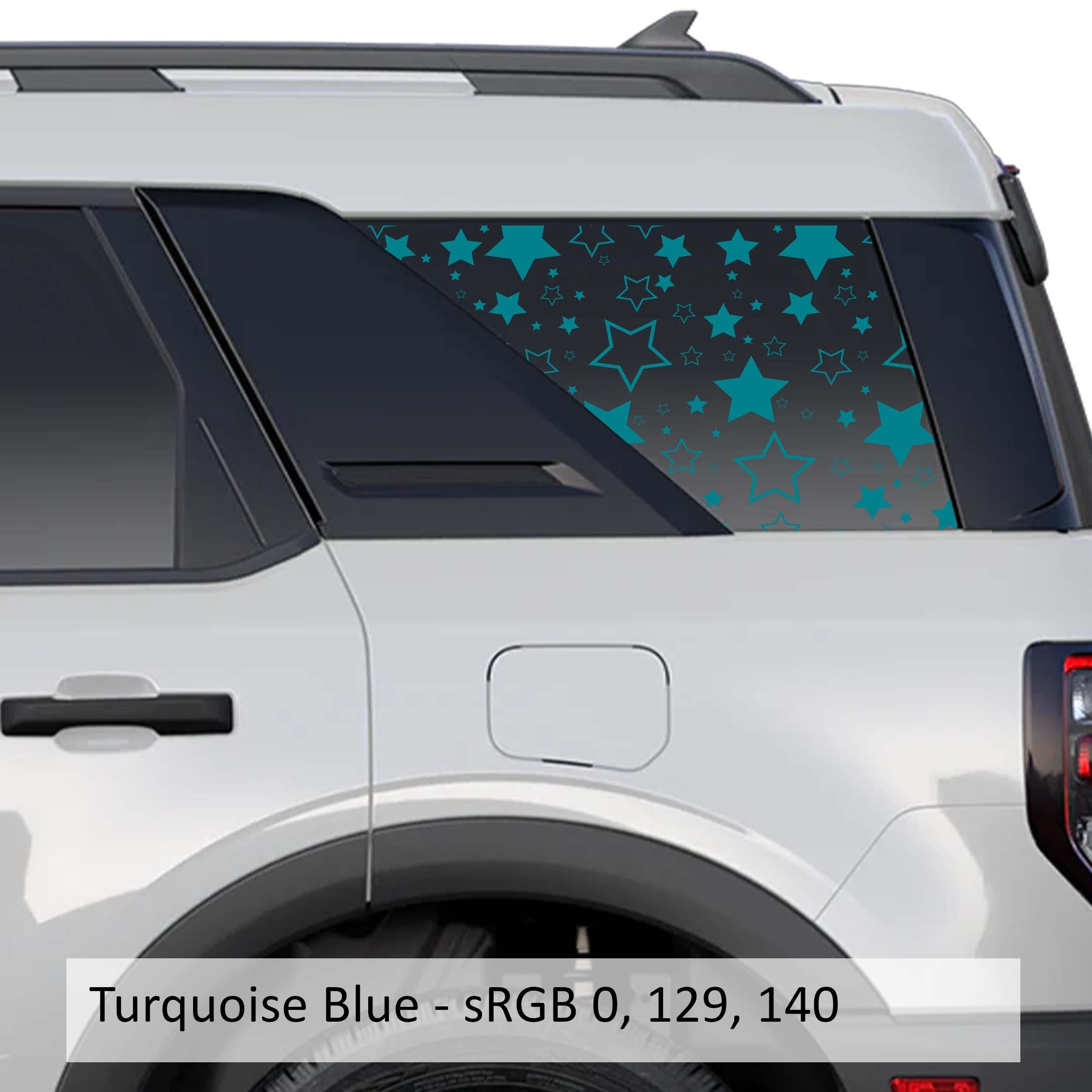 Starfield Pattern Rear Quarter Window Decals Fits 2021+ Bronco Sport