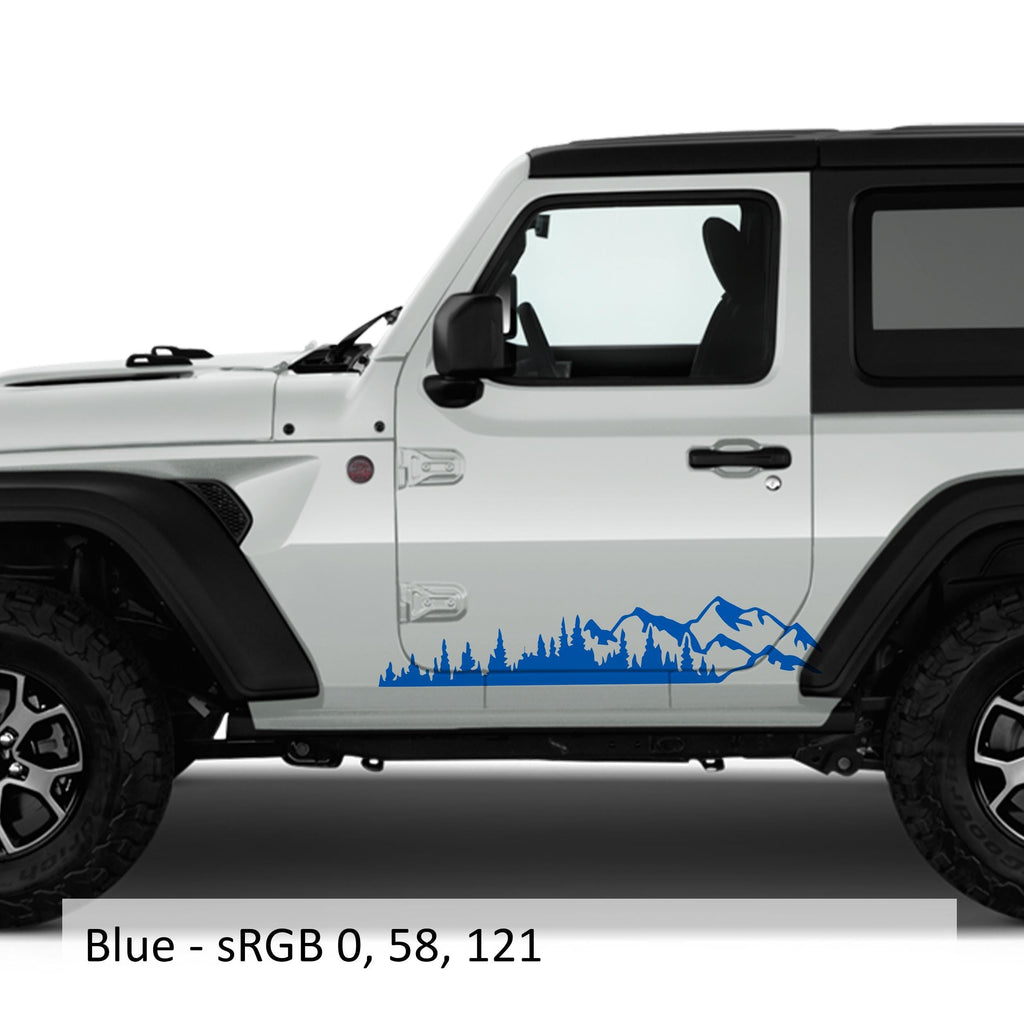 Mountain Forest 2Pcs JL Lower Rocker Vinyl Decal Fits Jeep Wrangler JL 2 Door 2018 - Current