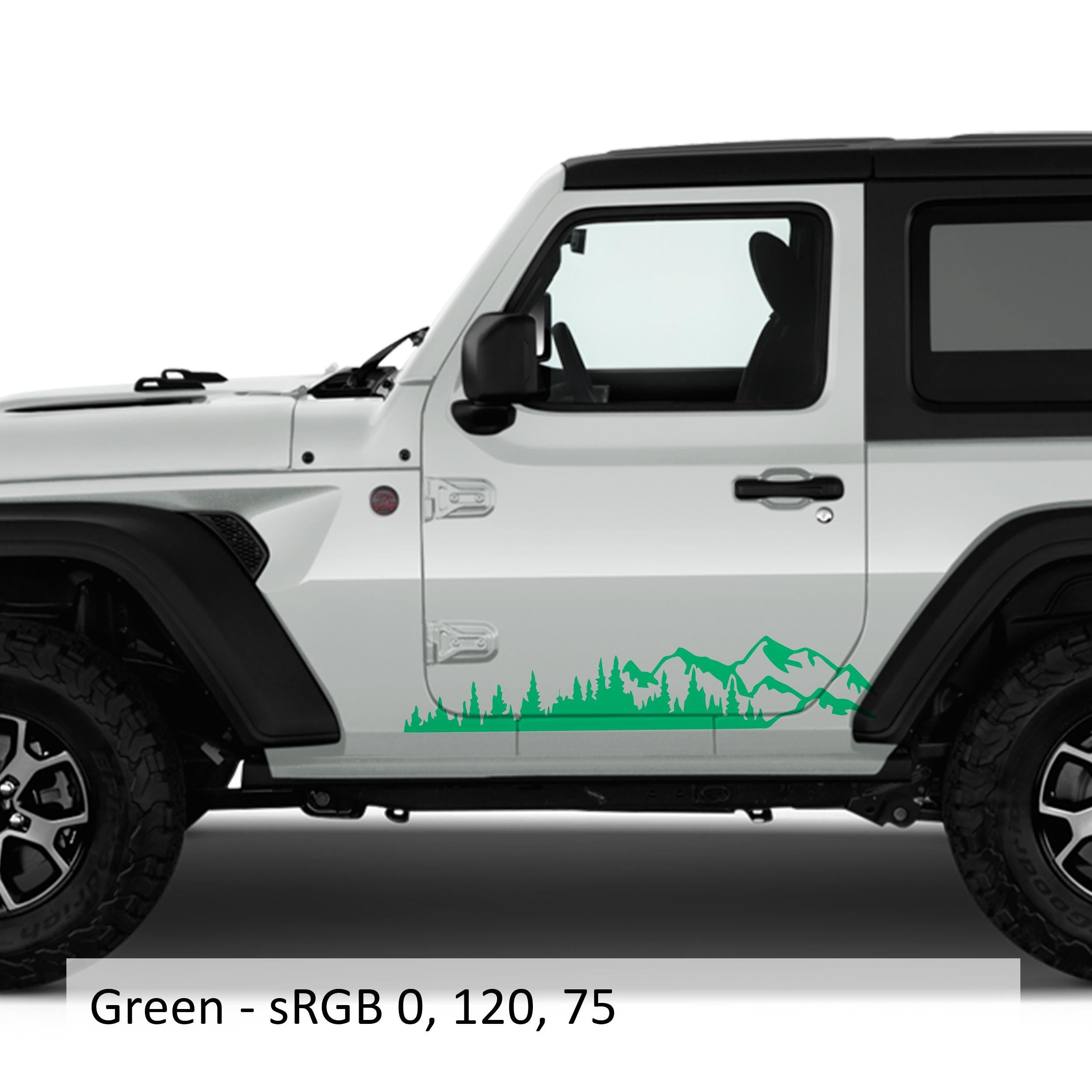 Mountain Forest 2Pcs JL Lower Rocker Vinyl Decal Fits Jeep Wrangler JL 2 Door 2018 - Current