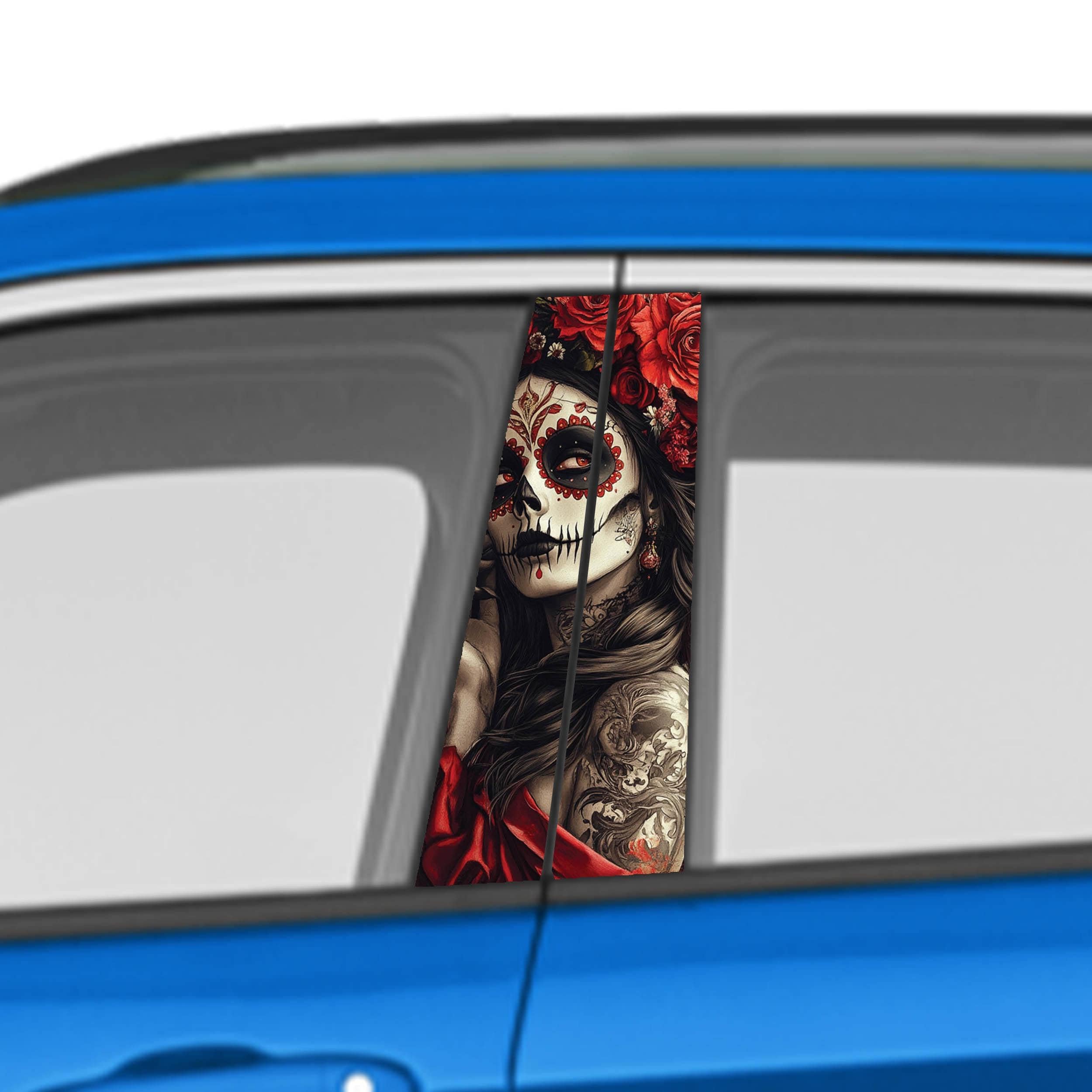 Skull Car Doors Livery A-Pillar Decal Sticker