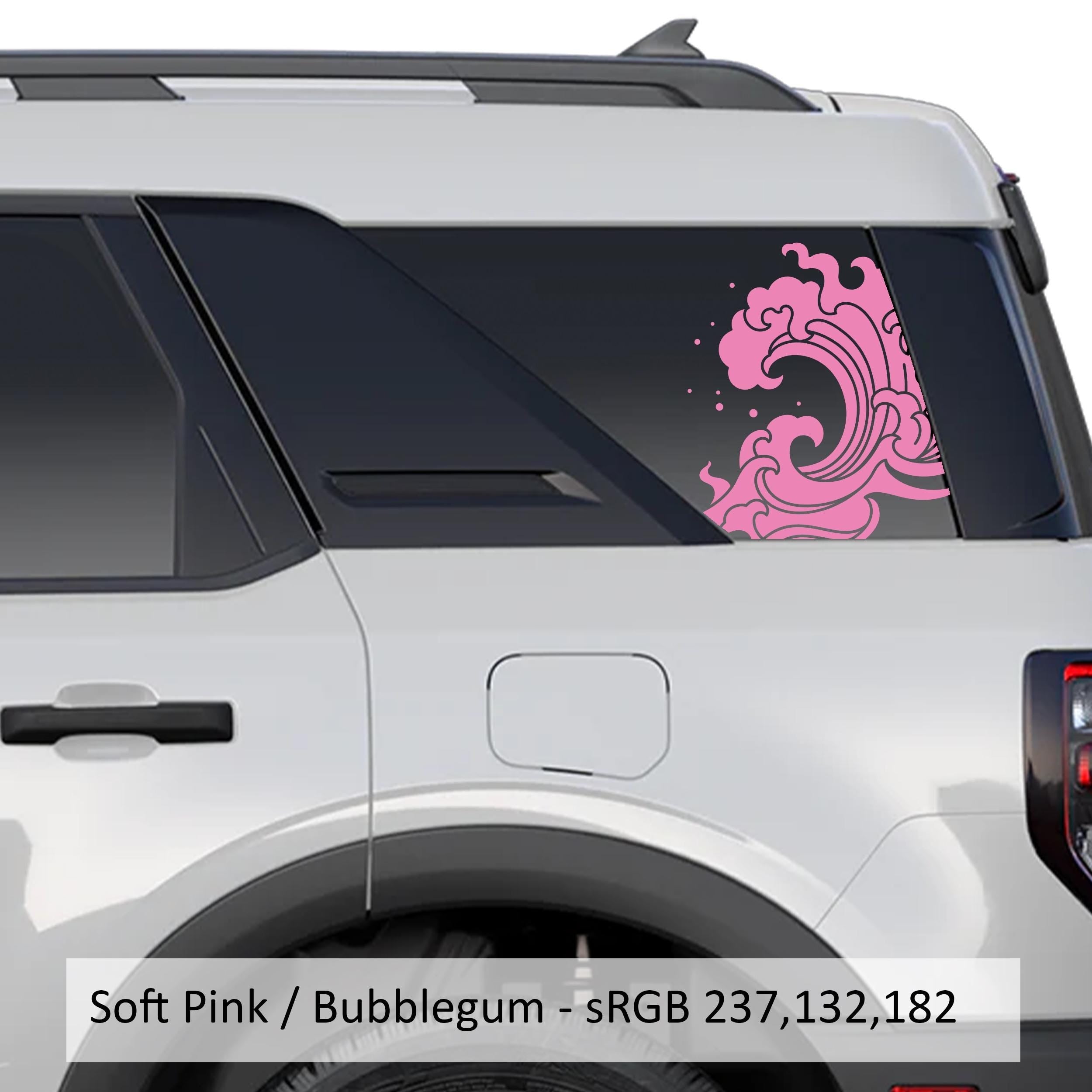 Ocean Tidal Wave Rear Quarter Side Window Decals Fits 2021+ Bronco Sport