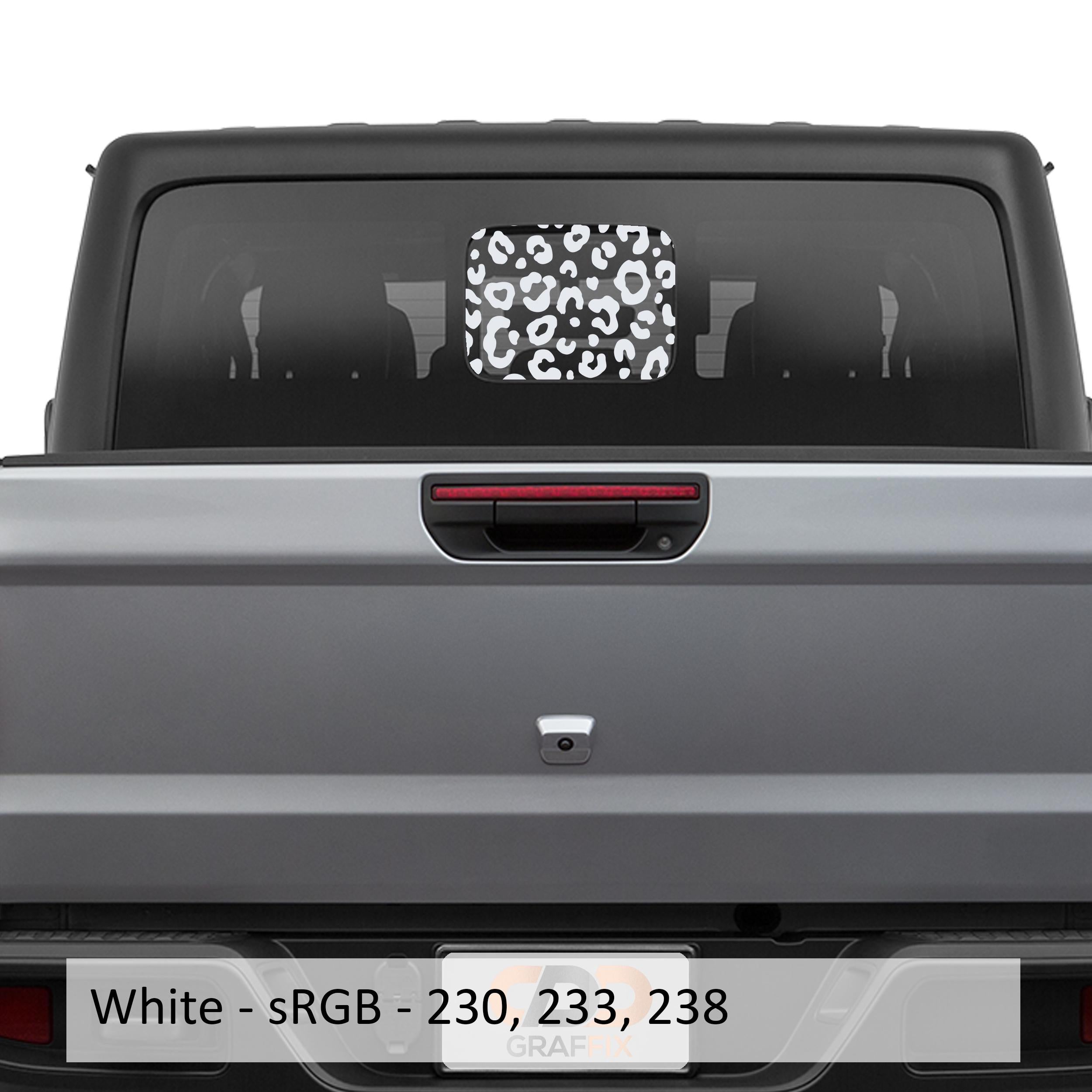 Leopard Print Rear Sliding Window Decal | Fits Jeep Gladiator 2020+ | Animal Print Vinyl Graphic for Bold Off-Road Style