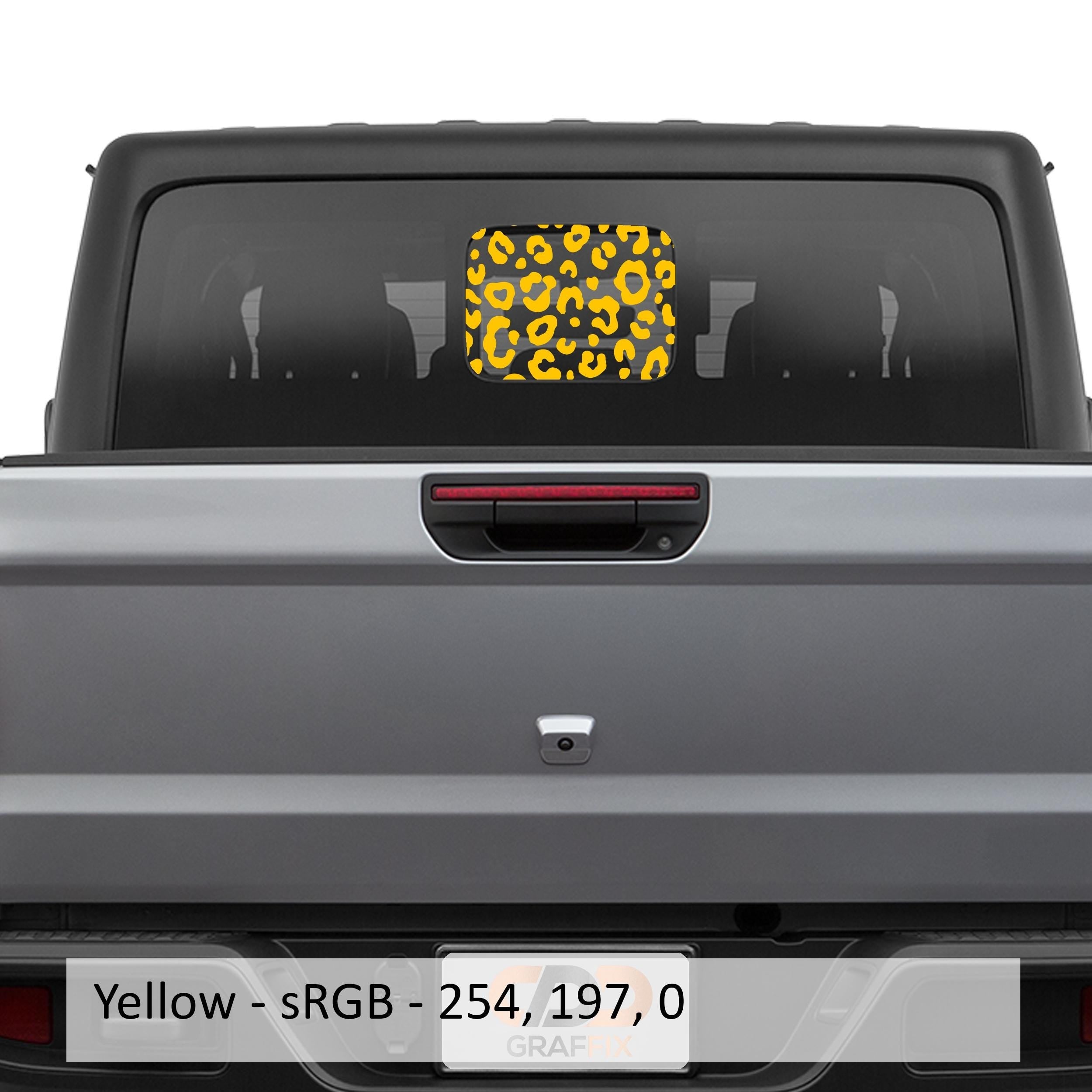 Leopard Print Rear Sliding Window Decal | Fits Jeep Gladiator 2020+ | Animal Print Vinyl Graphic for Bold Off-Road Style