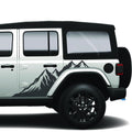 Mountain Peaks Side Body Graphic Vinyl Transfer Decal Fits Jeep Wrangler JLU 4 Door 2018 and Newer Model