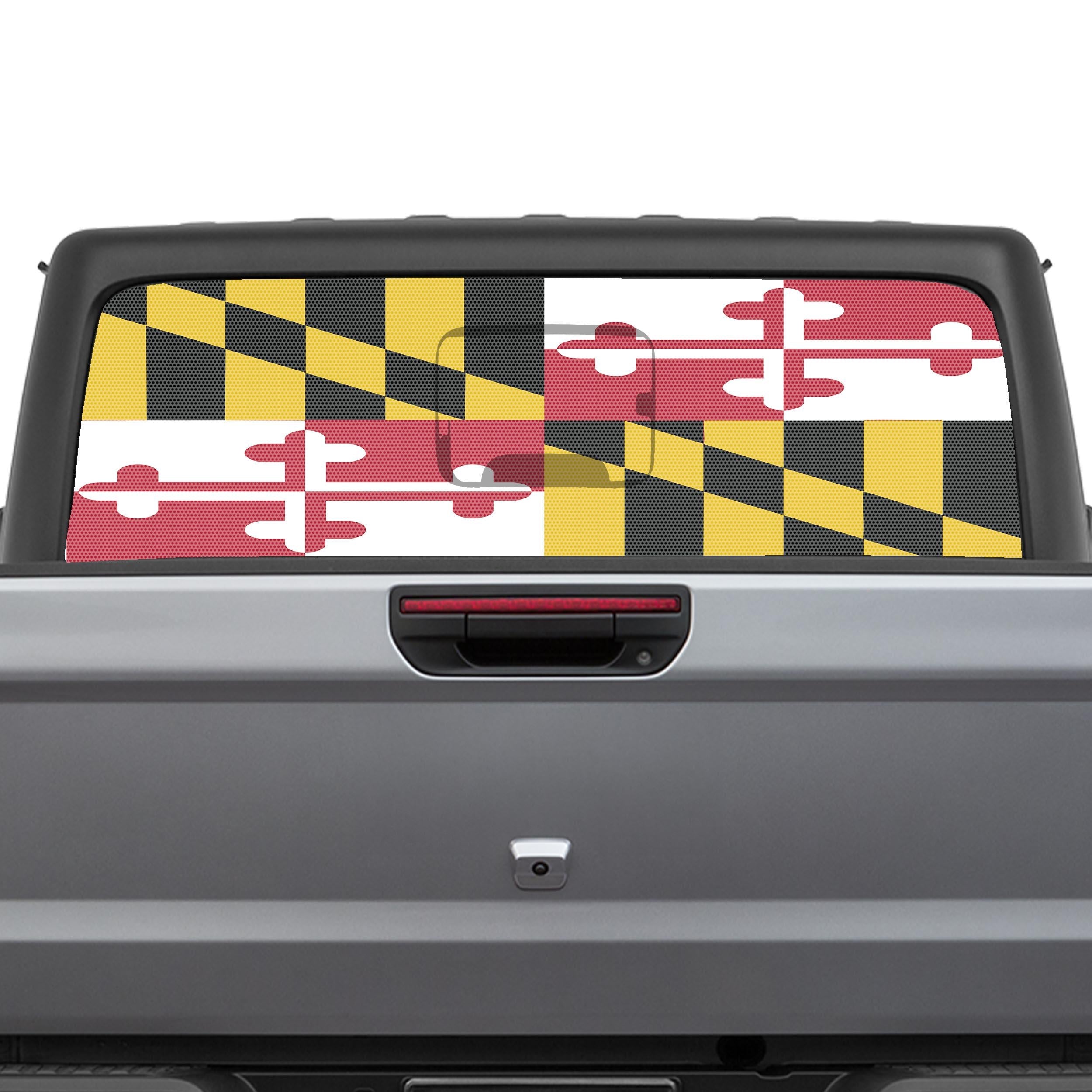 Maryland State Flag Perforated Rear Window Decal – Fits Jeep Gladiator 2020–Current