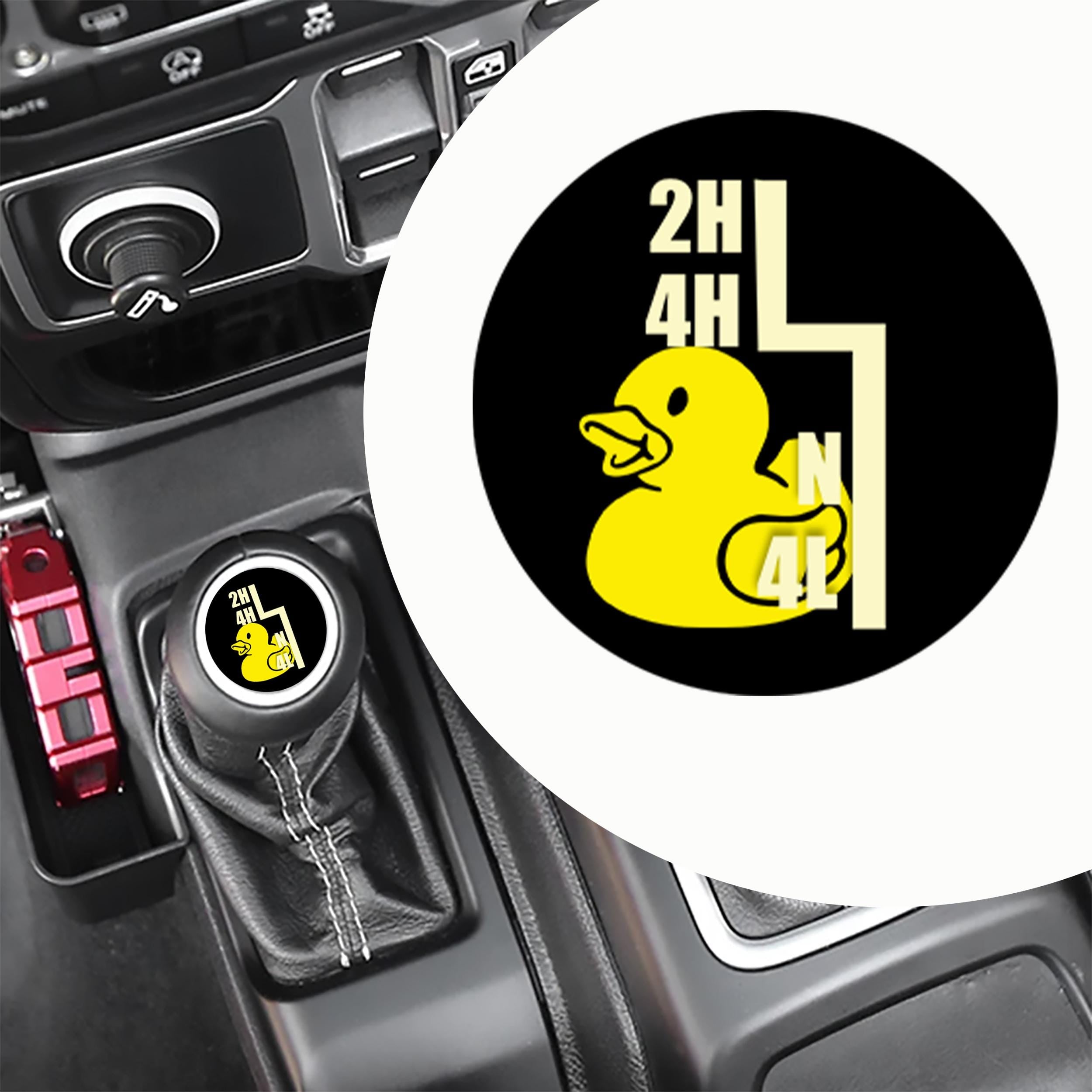 Rubber Ducky Gear 4x4 Shifter Vinyl Overlay Graphic Fits Jeep Wrangler 2018-2025 Gladiator 2020-2025 Cute Offroad Interior Decal