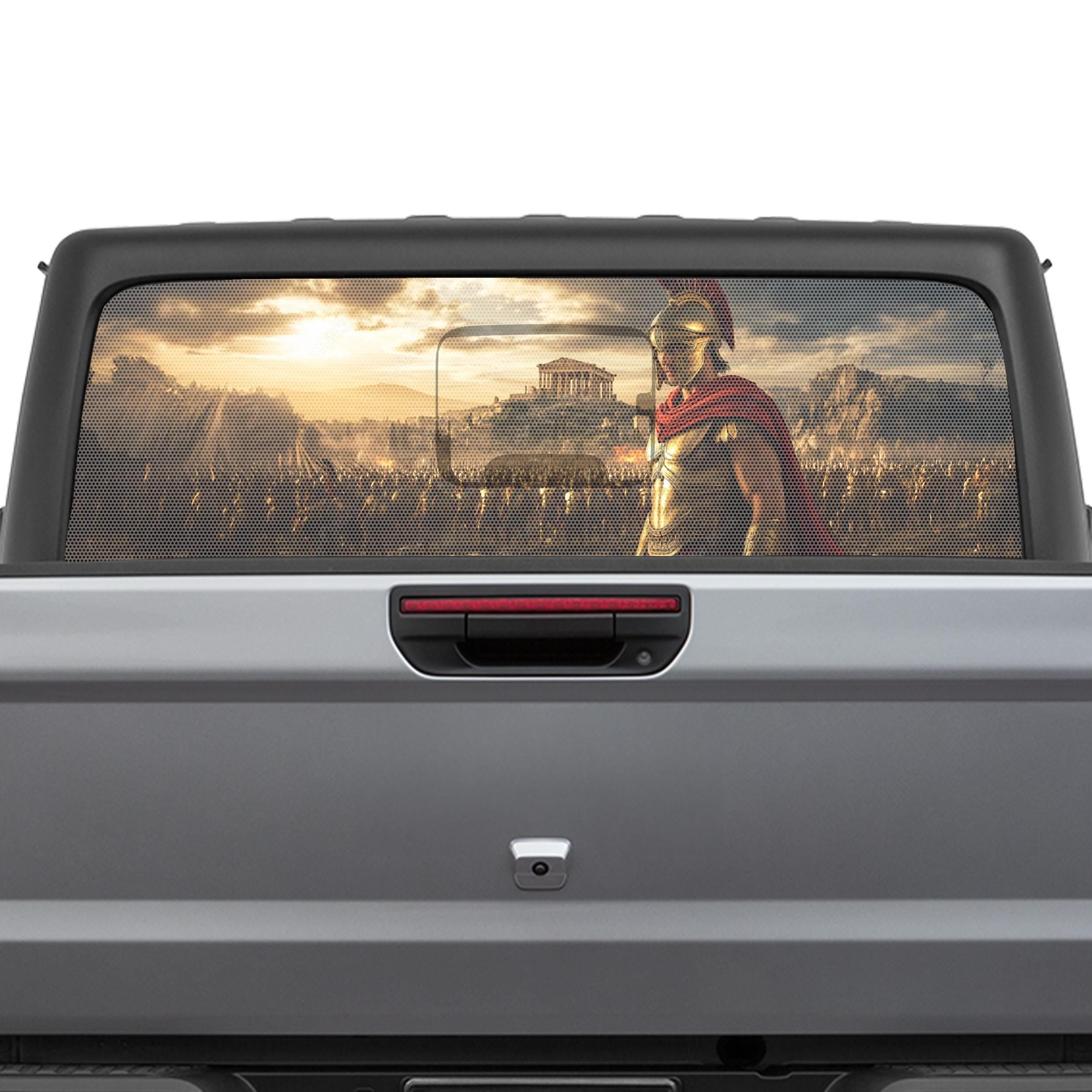 Spartan Valor Evac Perforated Rear Window Decal – Fits Jeep Gladiator 2020–Current