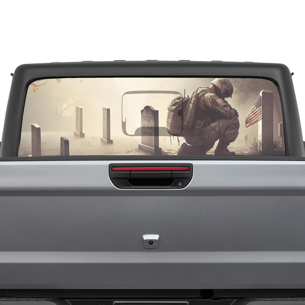 Honor the Fallen Perforated Rear Window Decal – Fits Jeep Gladiator 2020–Current