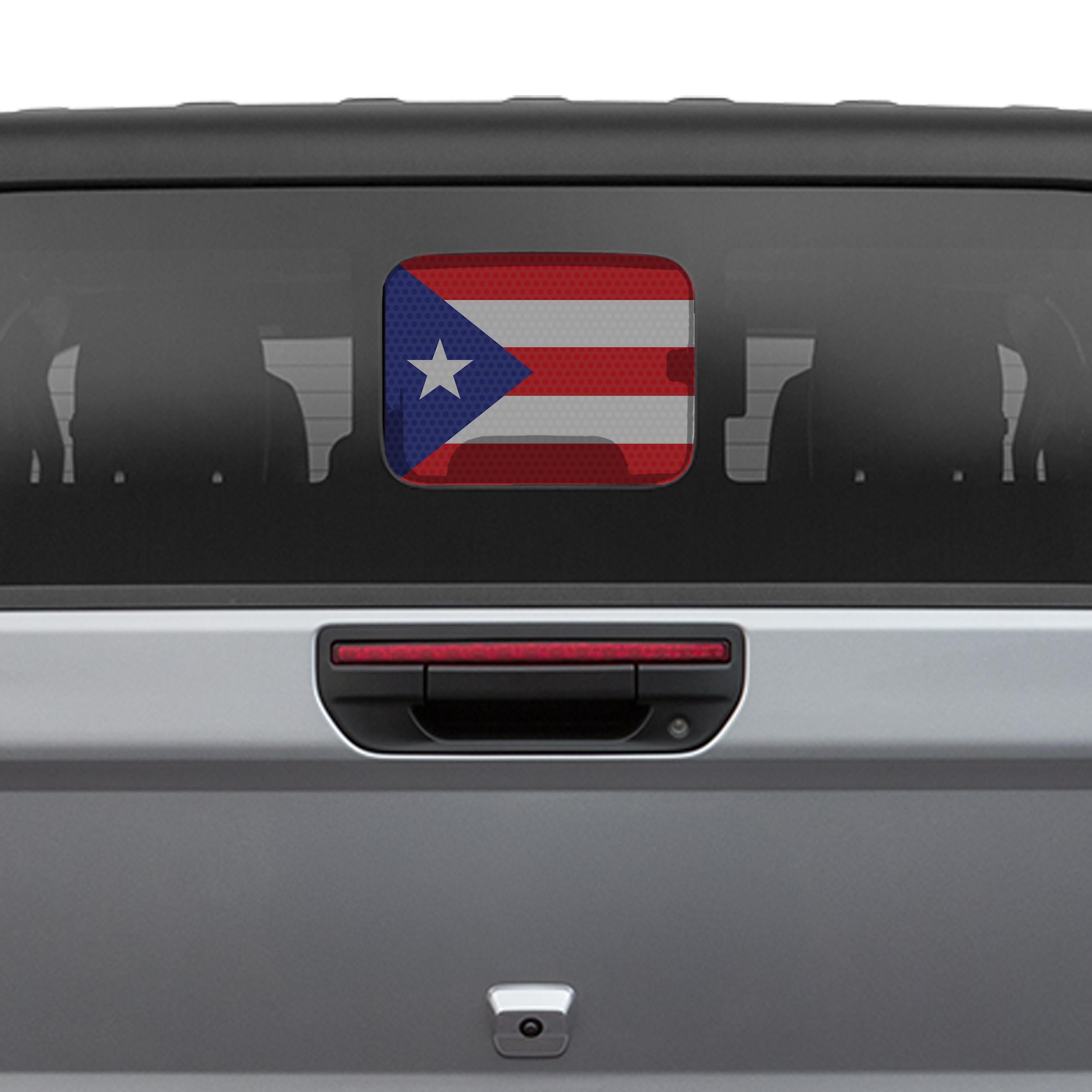 Puerto Rico State Flag Rear Sliding Window Printed See Through Decal Fits Jeep Gladiator (2020-2025)