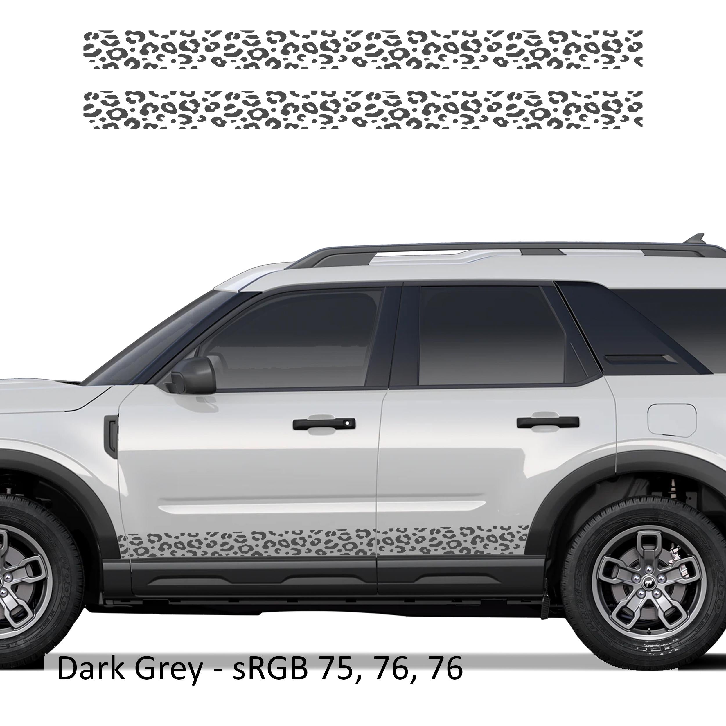 Leopard Print Side Skirt Stripe Kit Decals Fits Ford Bronco Sport (4 Door) 2020 - Current