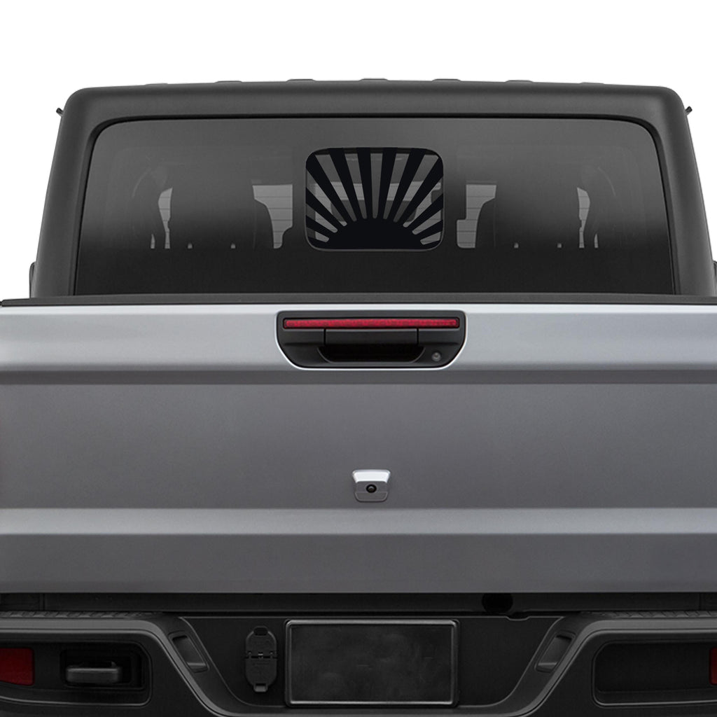Rising Sun Vinyl Decal Rear Sliding Window Fits Jeep Gladiator 2020+