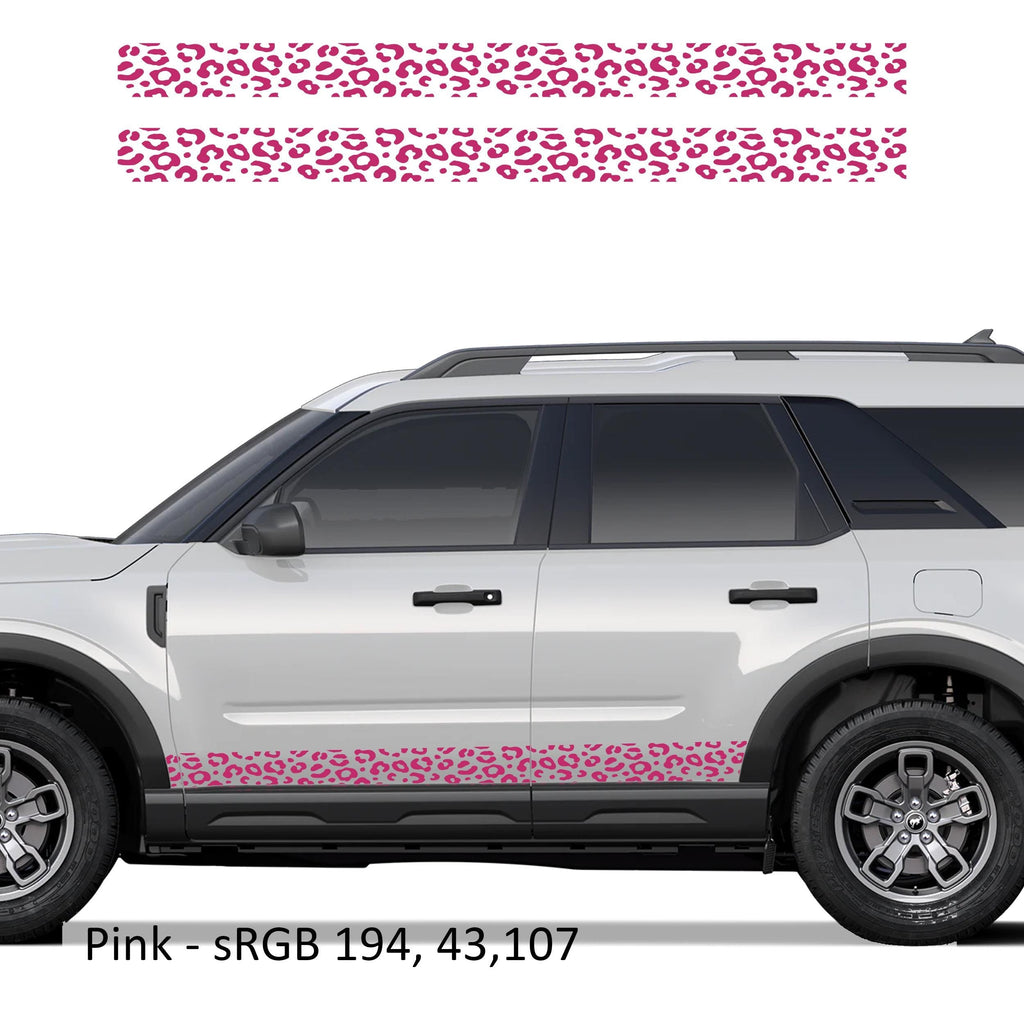 Leopard Print Side Skirt Stripe Kit Decals Fits Ford Bronco Sport (4 Door) 2020 - Current