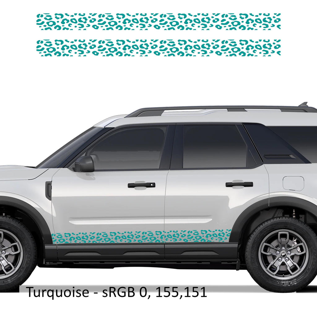 Leopard Print Side Skirt Stripe Kit Decals Fits Ford Bronco Sport (4 Door) 2020 - Current