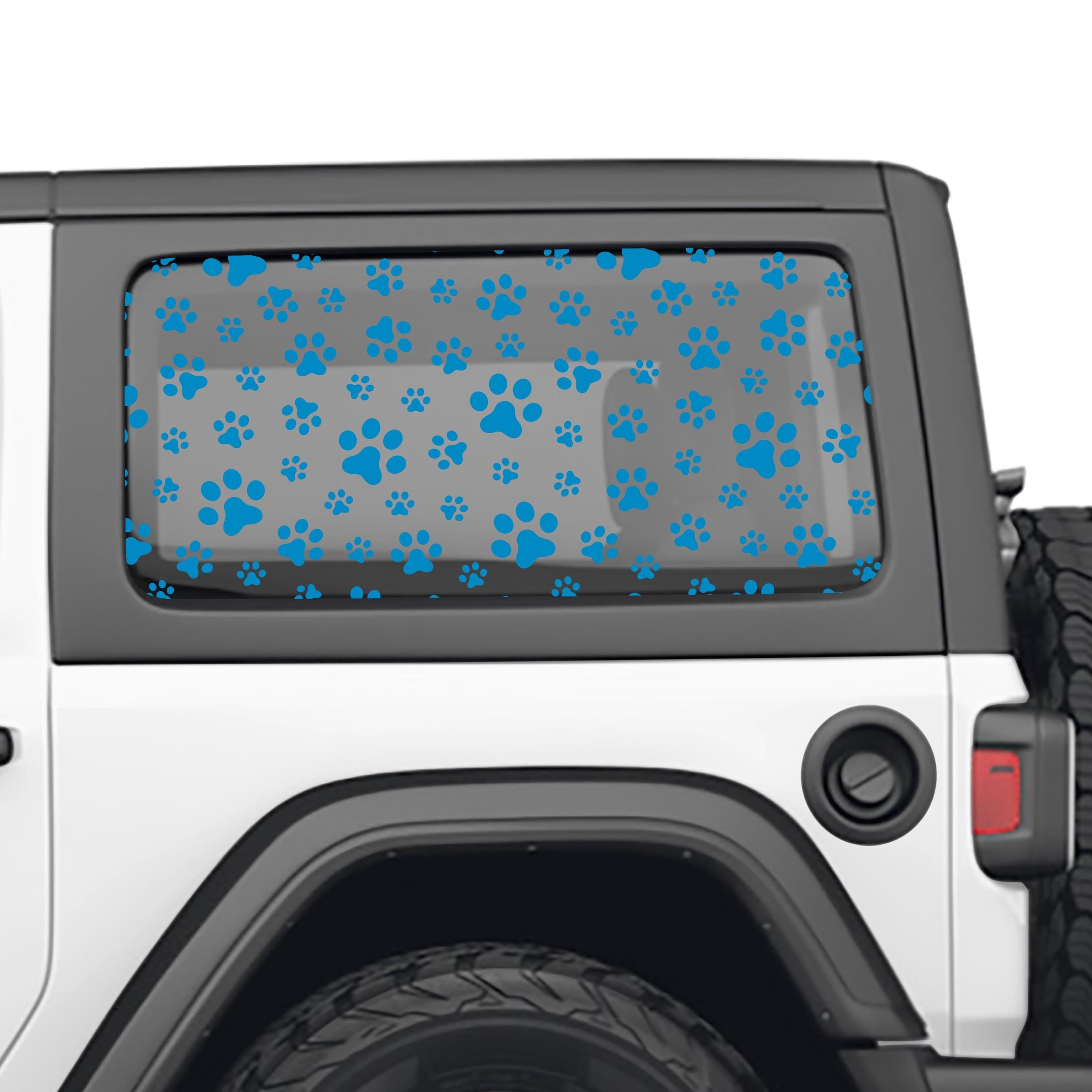Puppy Dog Paw Print Hardtop Window Decal Set - Fits Jeep Wrangler 2 Door JL 2018+ Models