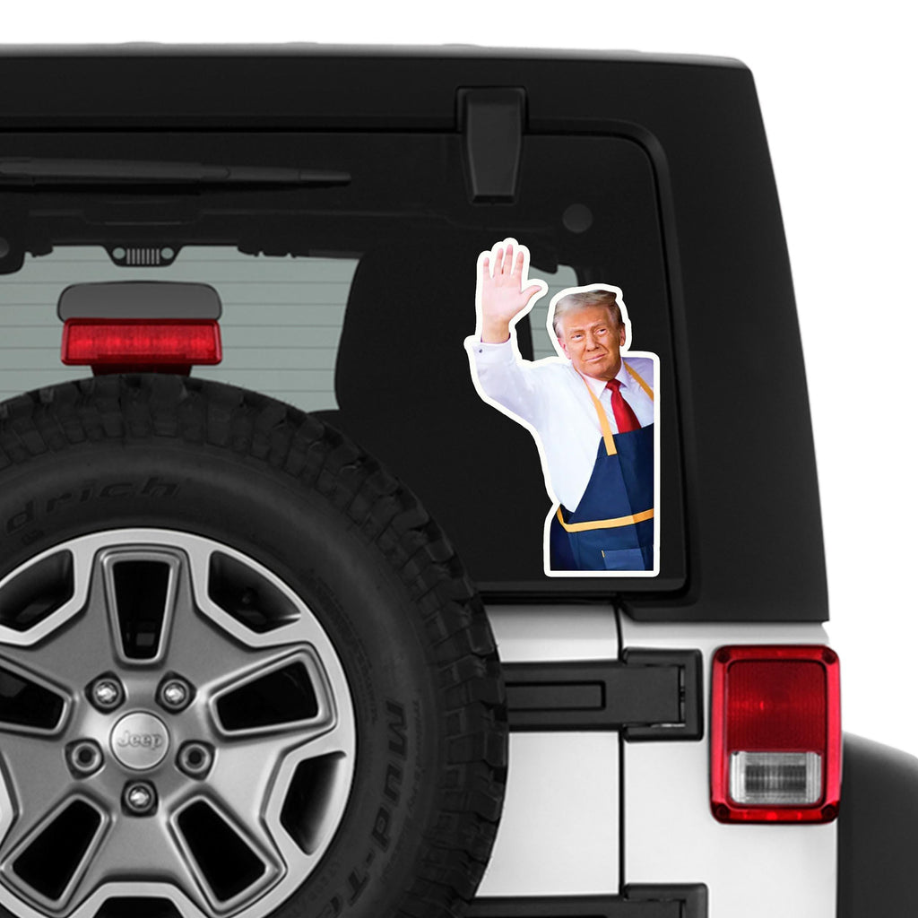Funny Trump Fry Cook Vinyl Sticker Political Humor Waterproof Decal