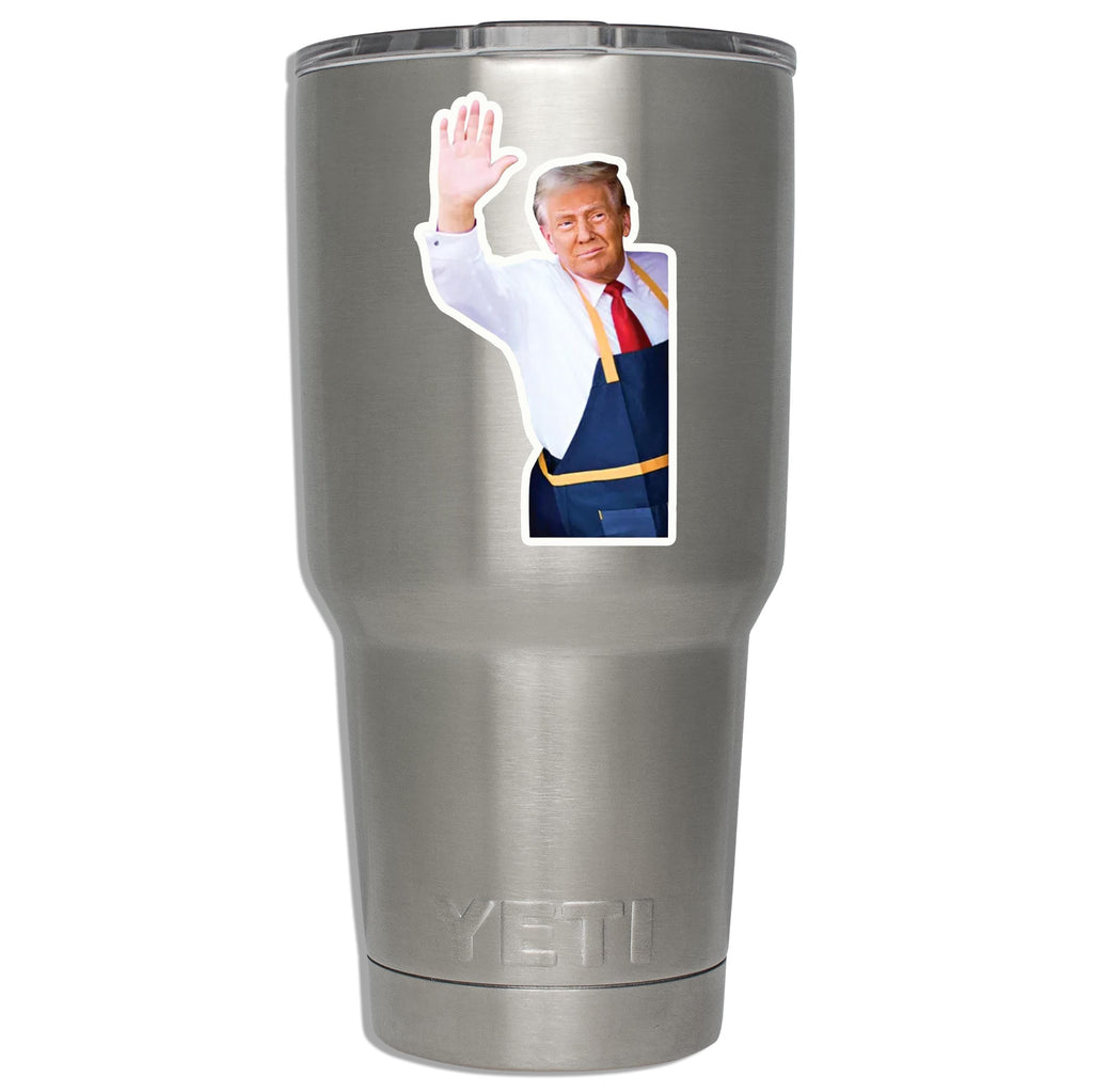 Funny Trump Fry Cook Vinyl Sticker Political Humor Waterproof Decal