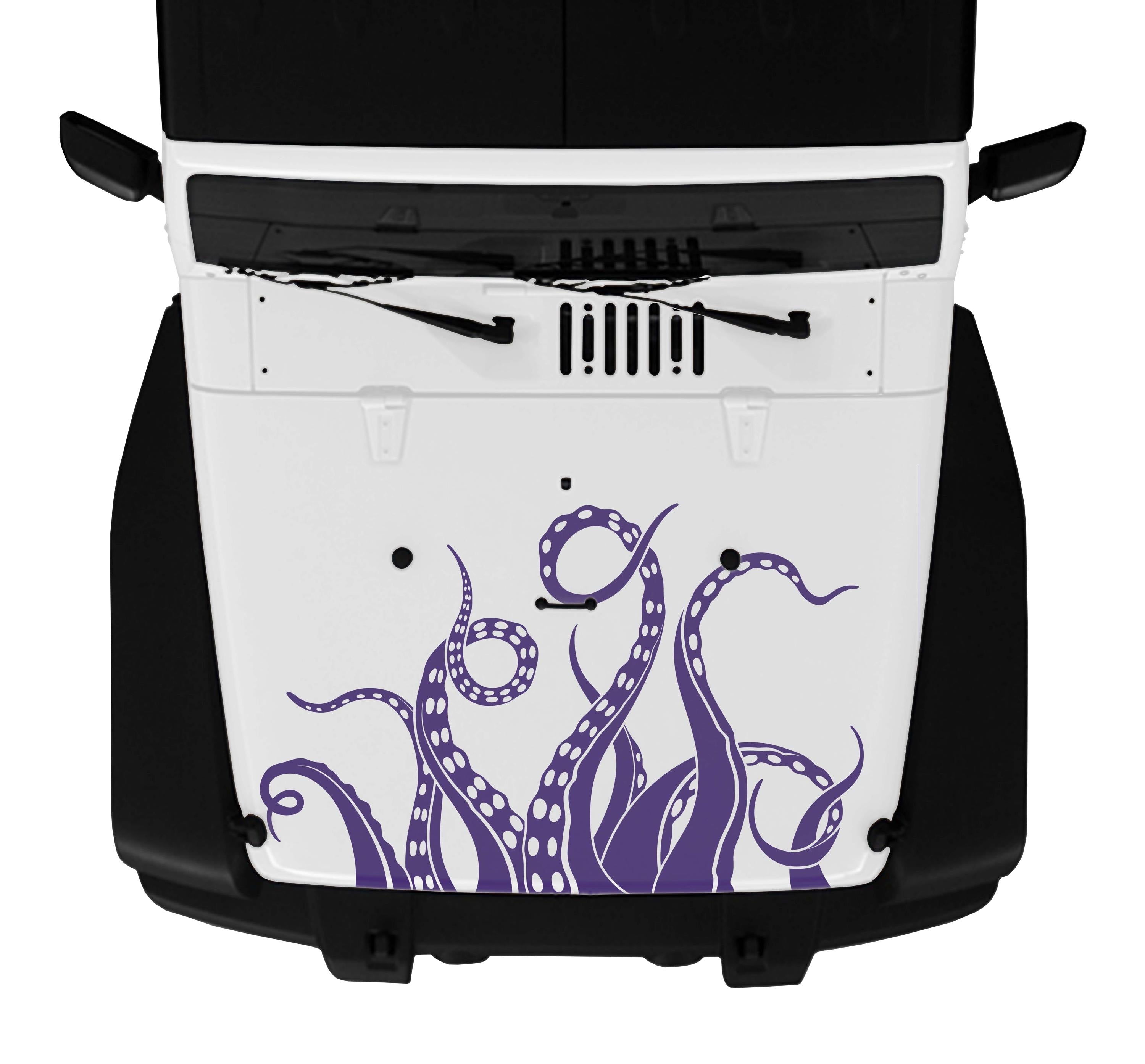 Kraken Octopus Tentacle Vinyl Hood Decal - Fits 2006 - 2018+ Jeep Wrangler Jk/JKU
