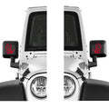 Mirrored pair of red Imperial Signet wave hand vinyl transfer decals shown on white background
