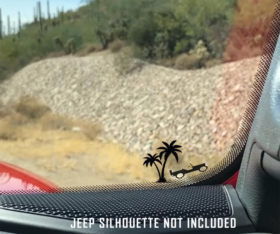 Jeep Windshield Palm Tree Easter Egg Companion Vinyl Decal