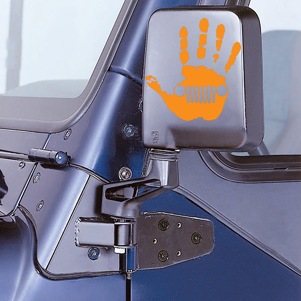 Orange Jeep Wave Hand Vinyl Decal