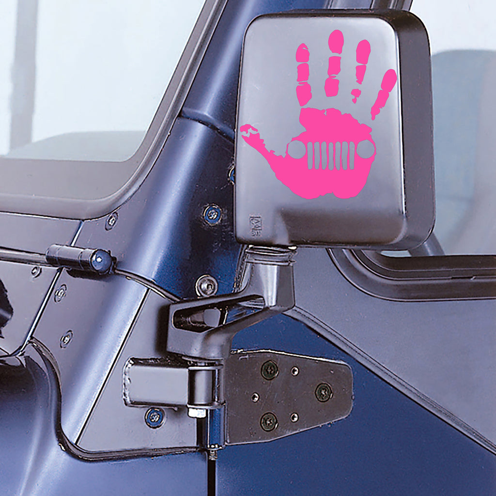 Pink Jeep Wave Hand Vinyl Decal