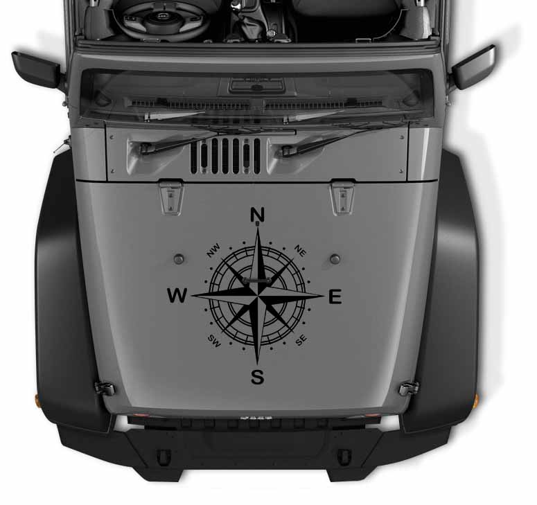 Nautical Compass Hood Vinyl Decal