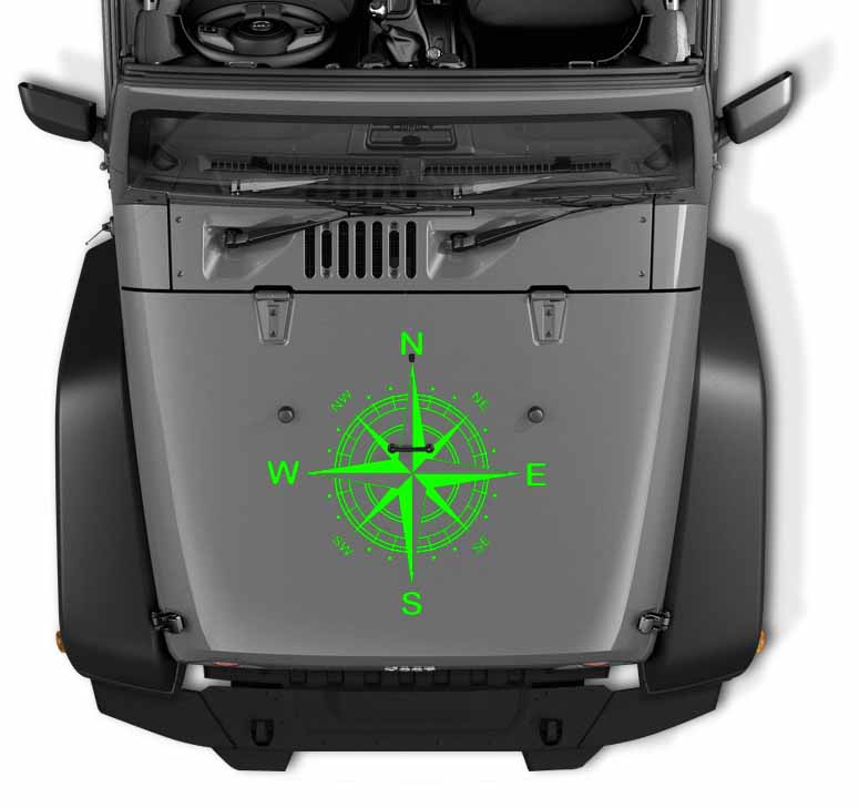 Nautical Compass Hood Vinyl Decal