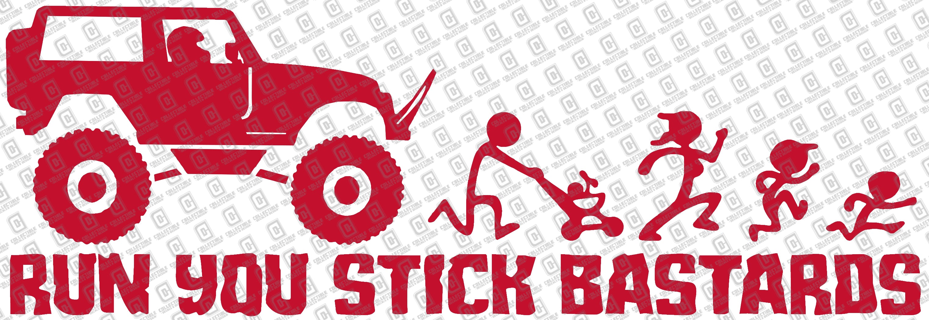 Jeep Wrangler Run You Stick Figure Bastards Vinyl Decal