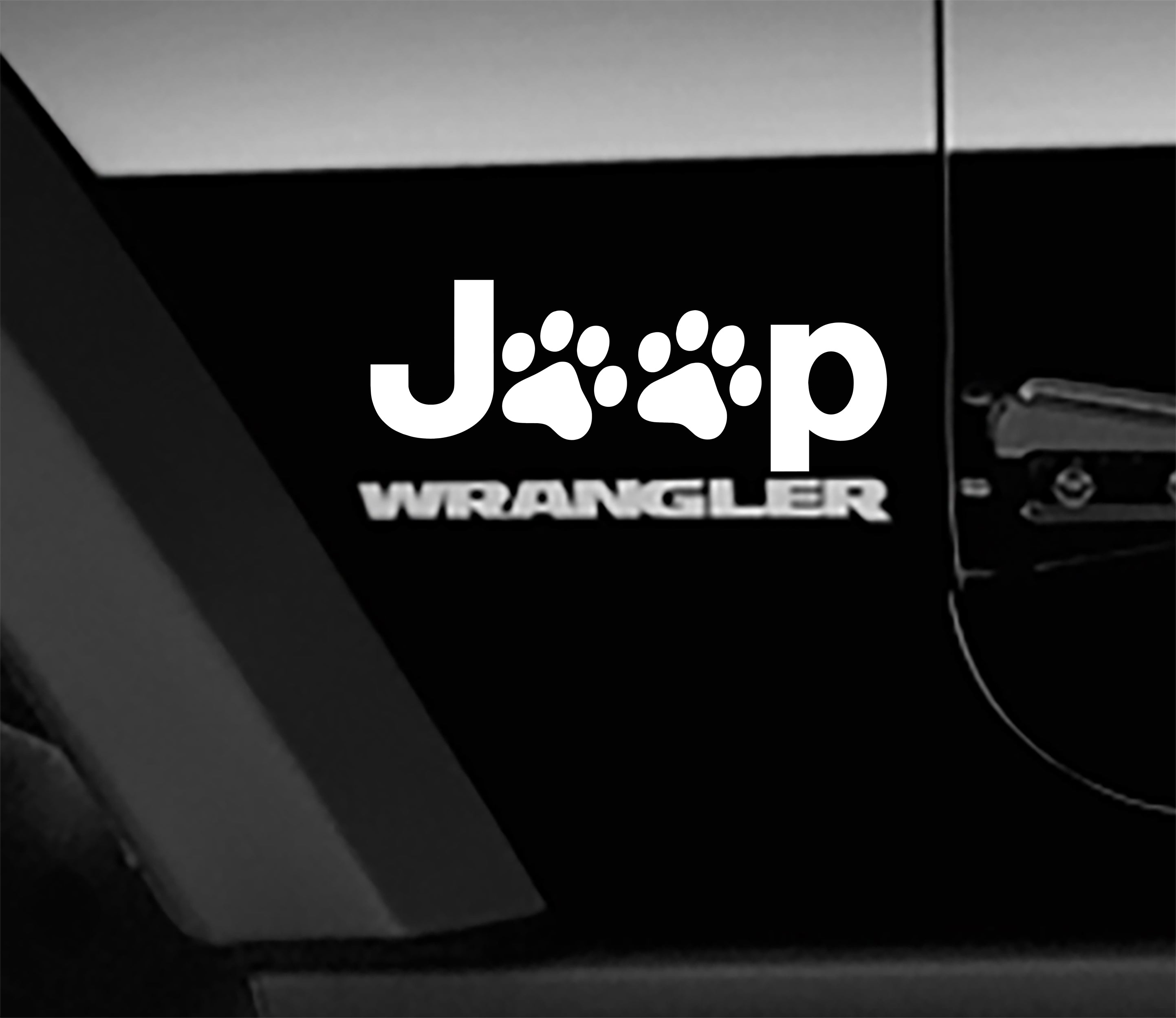 Jeep Wrangler Puppy Paws Side Fender Vinyl Decals x2 (Pair)