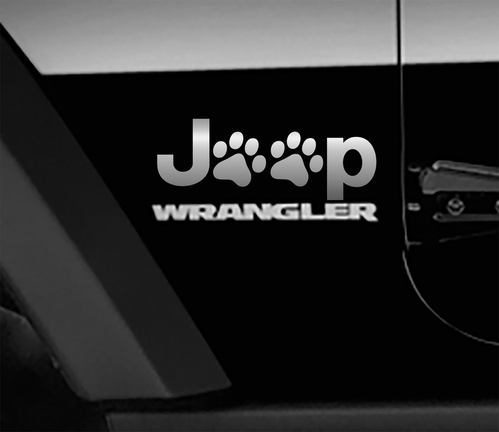 Jeep Wrangler Puppy Paws Side Fender Vinyl Decals x2 (Pair)