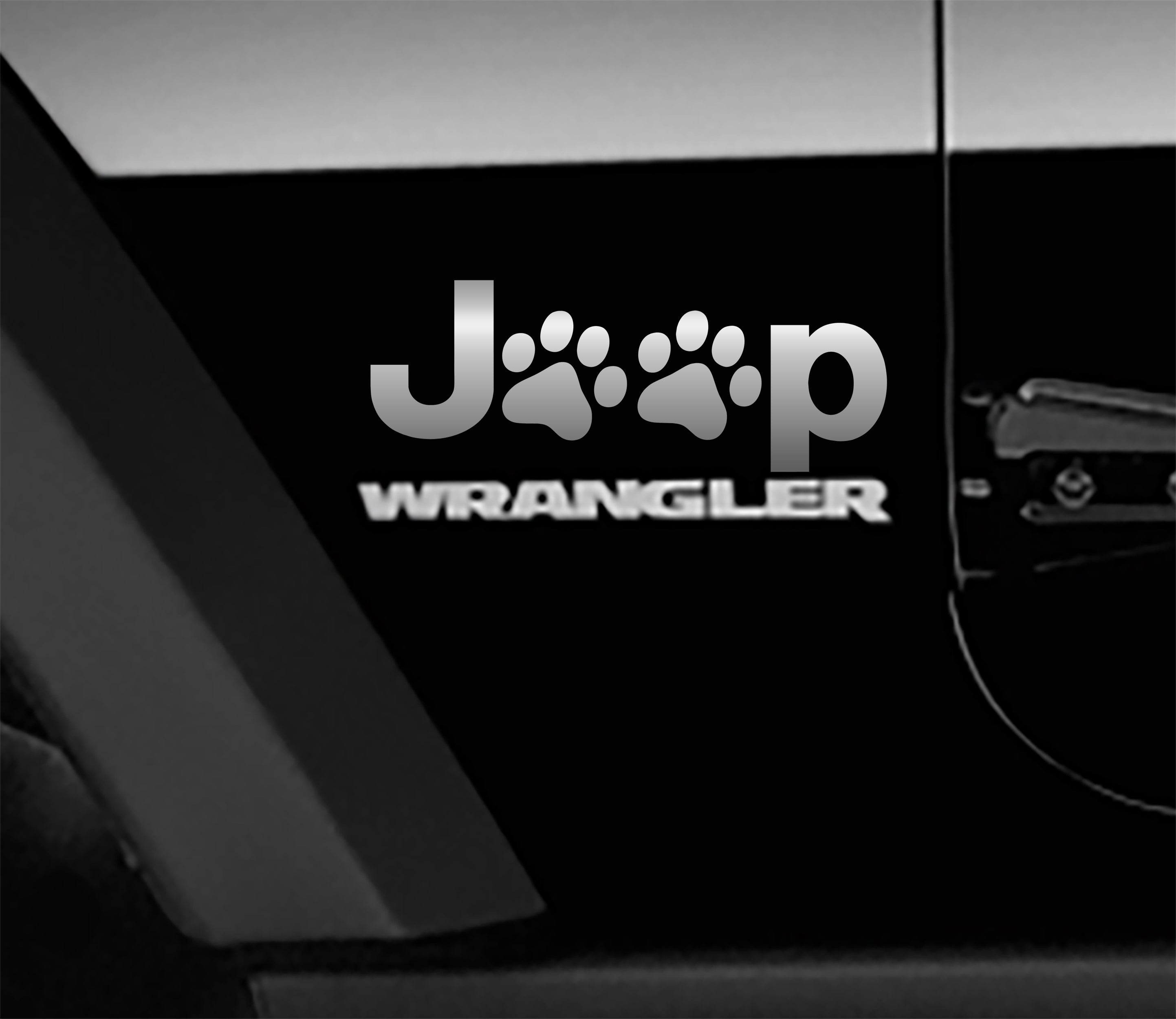 Jeep Wrangler Puppy Paws Side Fender Vinyl Decals x2 (Pair)