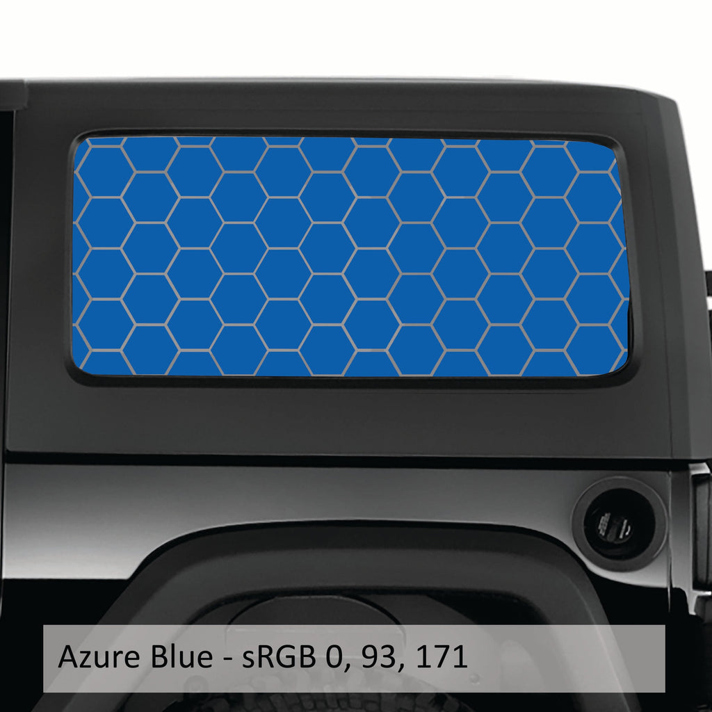 Honeycomb Hex Mesh Pattern Hardtop Window Decal Set - Fits Jeep Wrangler JKU 2007 - 2018