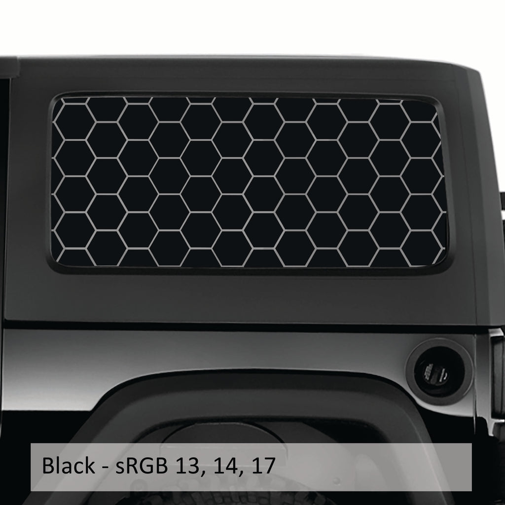 Honeycomb Hex Mesh Pattern Hardtop Window Decal Set