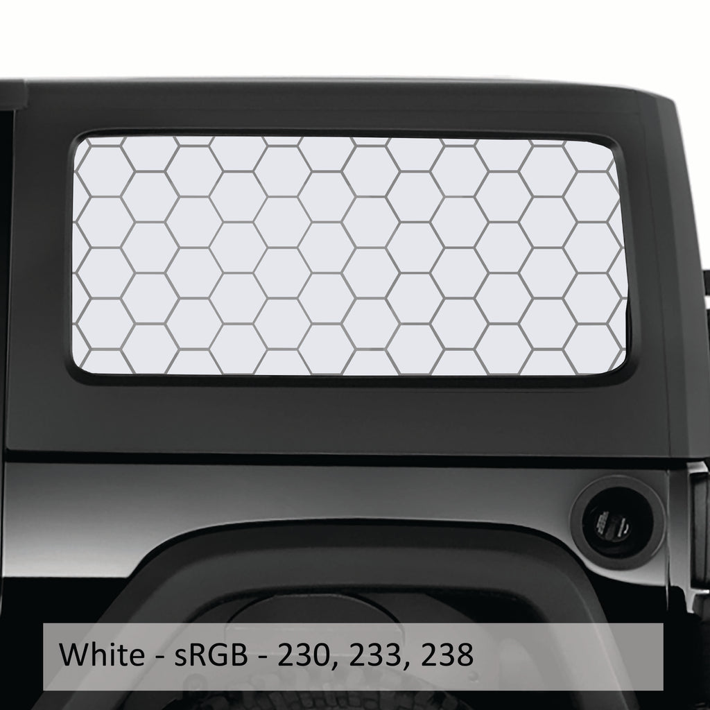 Honeycomb Hex Mesh Pattern Hardtop Window Decal Set