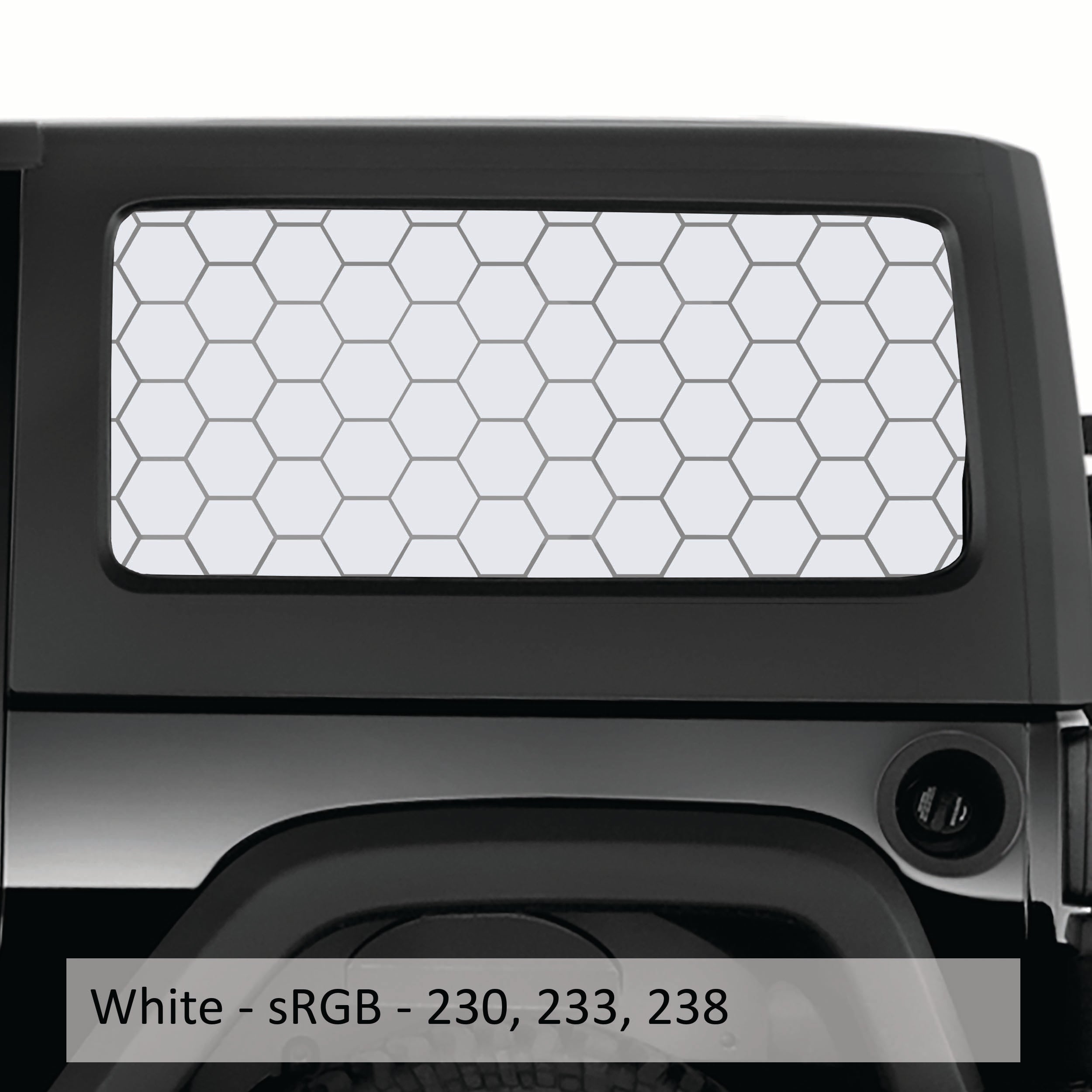 Honeycomb Hex Mesh Pattern Hardtop Window Decal Set