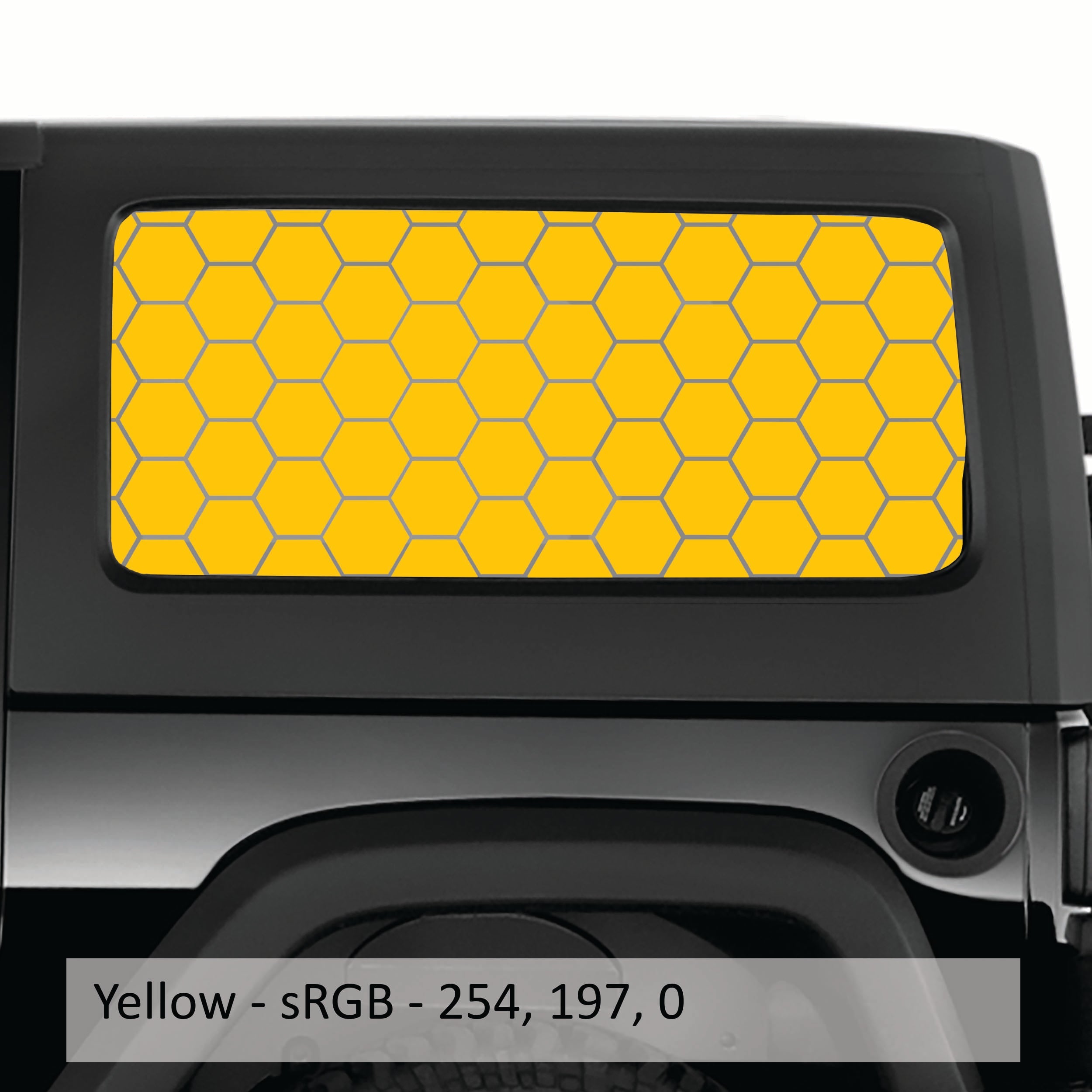 Honeycomb Hex Mesh Pattern Hardtop Window Decal Set - Fits Jeep Wrangler JKU 2007 - 2018