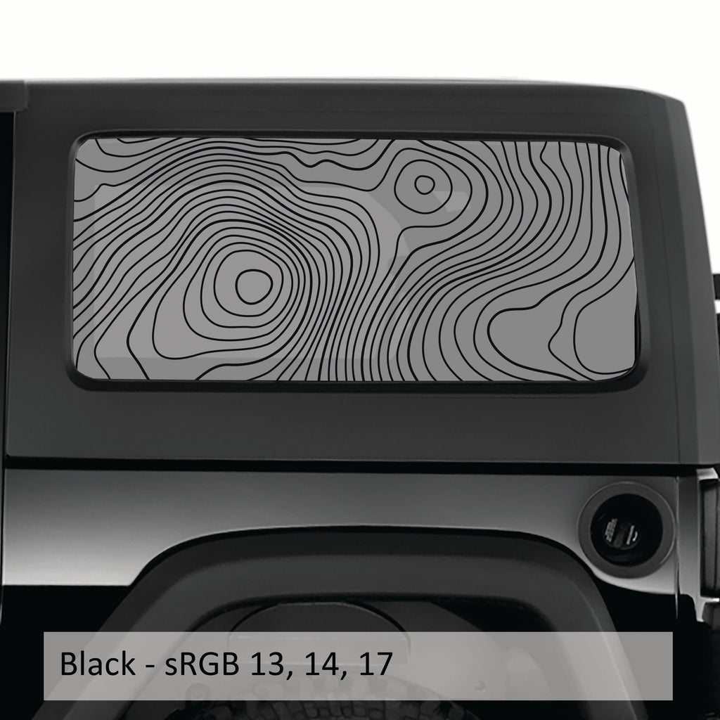 Topographic Map Hardtop Window Decal Set