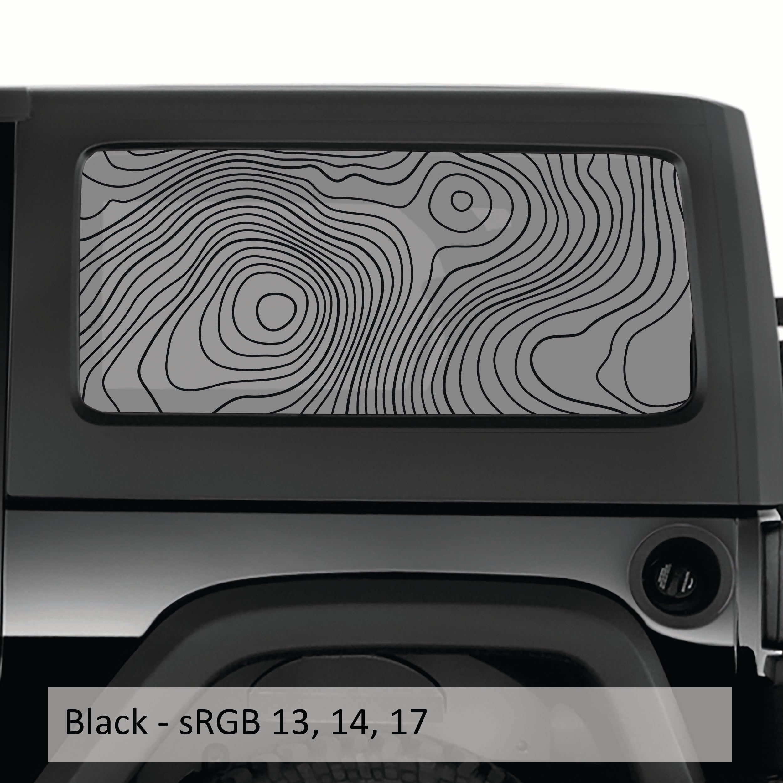 Topographic Map Hardtop Window Decal Set