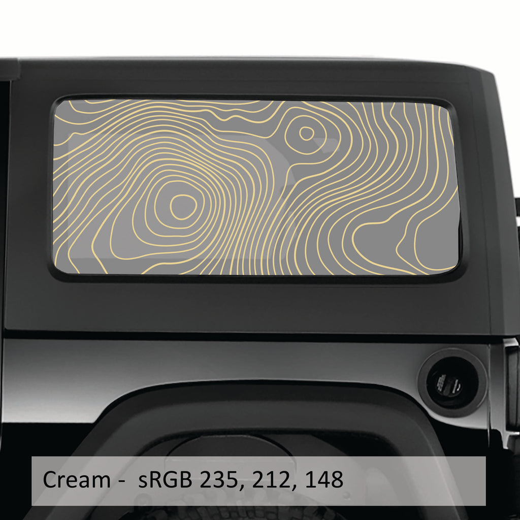 Topographic Map Hardtop Window Decal Set