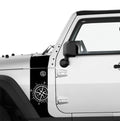 JK/JKU Nautical Compass Hood Cowl & Fender Stripe Graphic Vinyl Decal Kit x2 (Pair)
