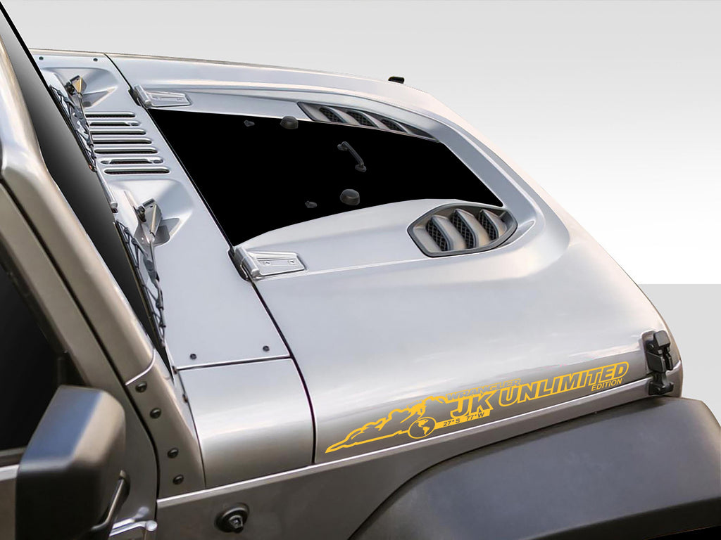 JK/JKU Unlimited Mountain Waterproof Hood Vinyl Decal Set x2 (Pair)