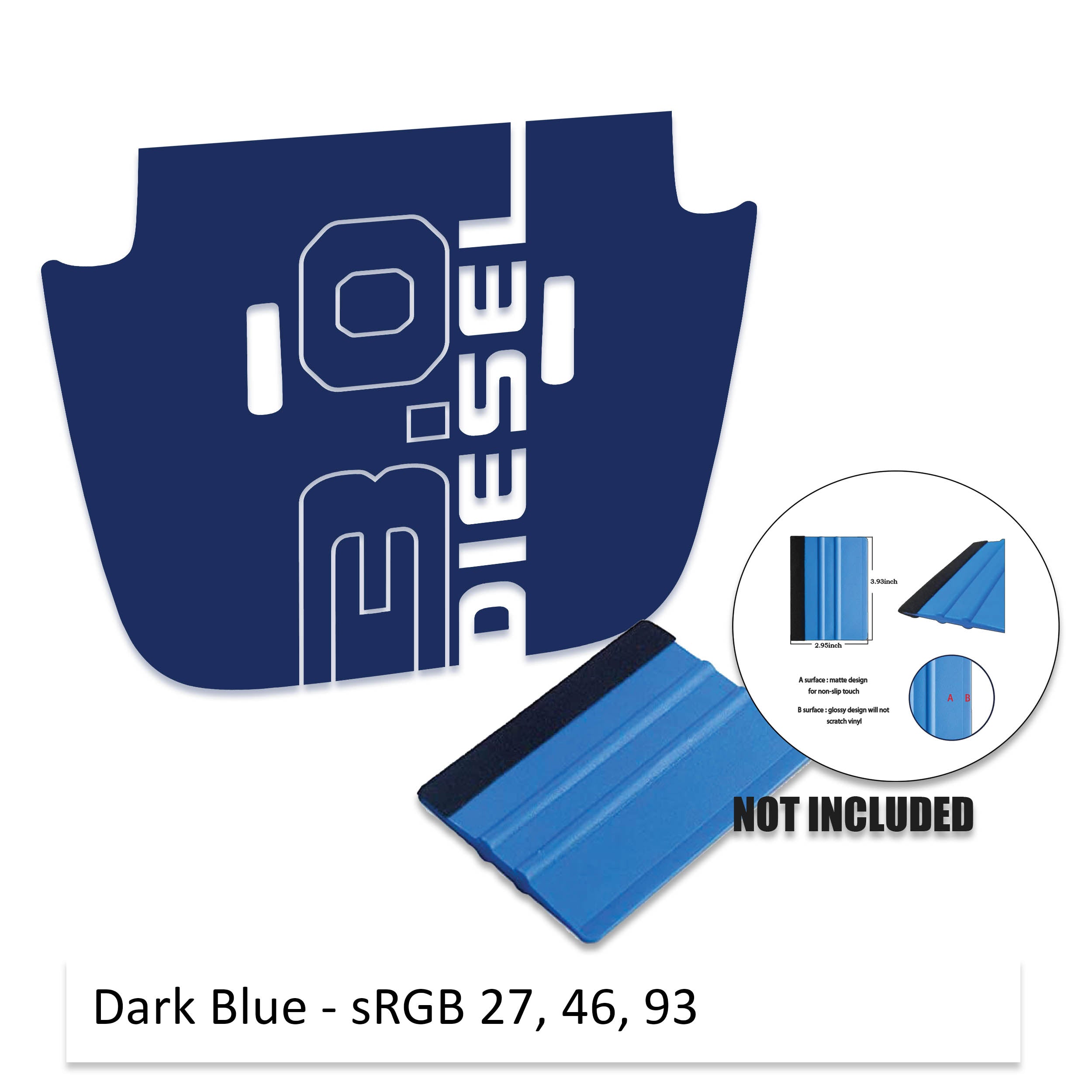 Dark blue 3.0 Diesel hood-shape vinyl decal fitted for 2018 plus Jeep JL JT Sport Sahara Overland Willys