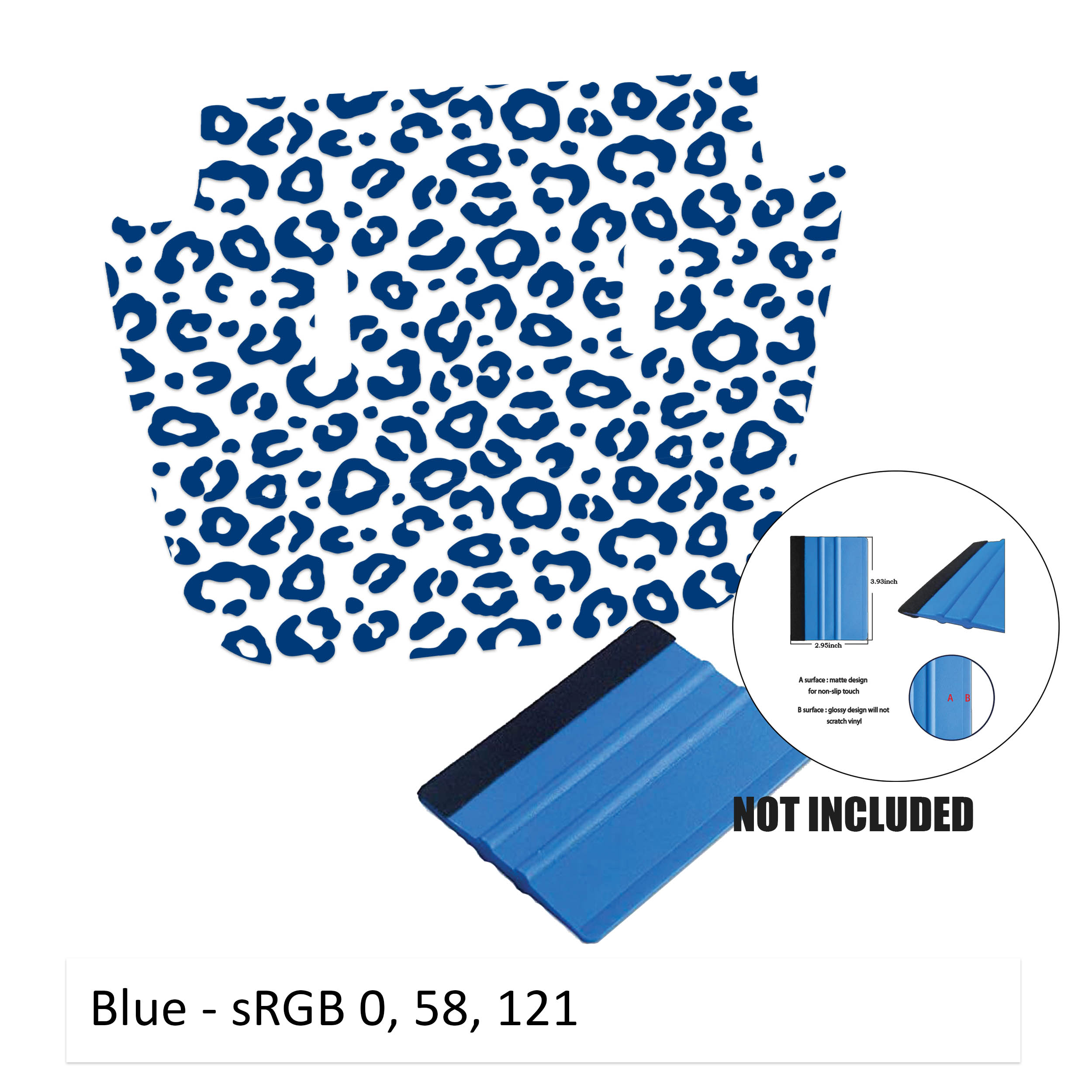 Blue leopard print full hood graphic preview for 2018+ Jeep JL JT Sport Sahara Willys