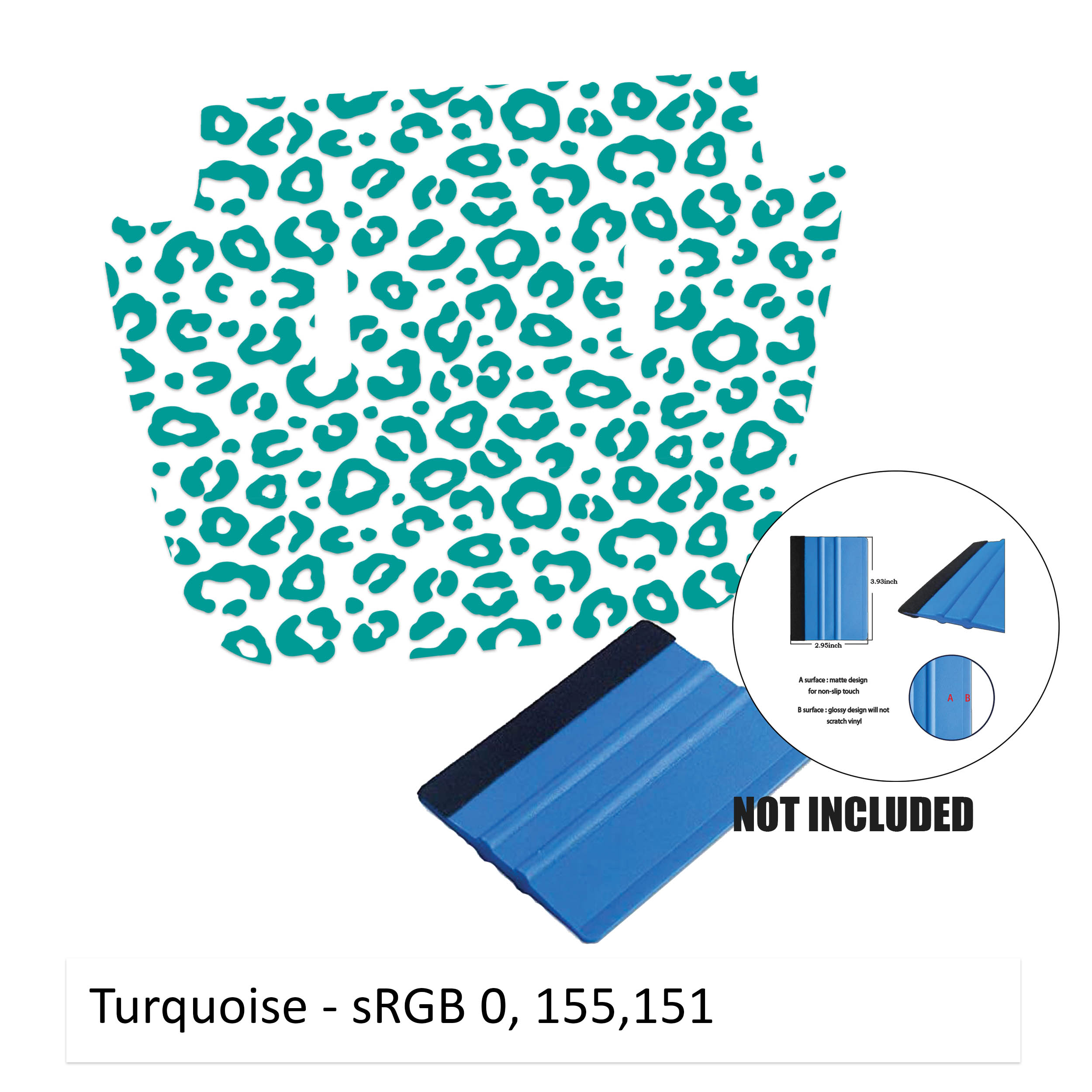 Turquoise leopard print full hood graphic preview for 2018+ Jeep JL JT Sport Sahara Willys