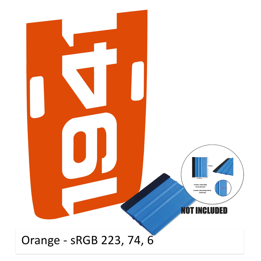 Orange 1941 power-dome blackout hood decal for 2018+ Jeep Wrangler and Gladiator Rubicon