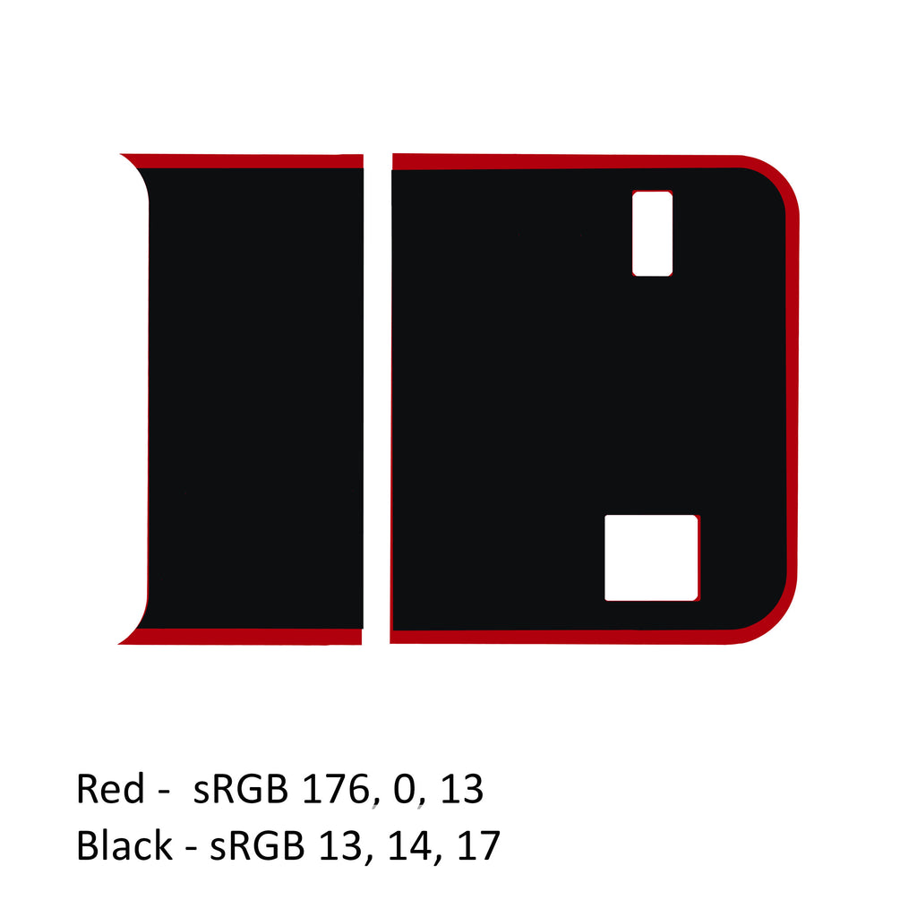 JL Rear Door Tailgate Bordered Blackout 2-Color Decal
