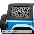 Black leopard cheetah print JLU hardtop window decal set for Jeep Wrangler JLU 2018 plus
