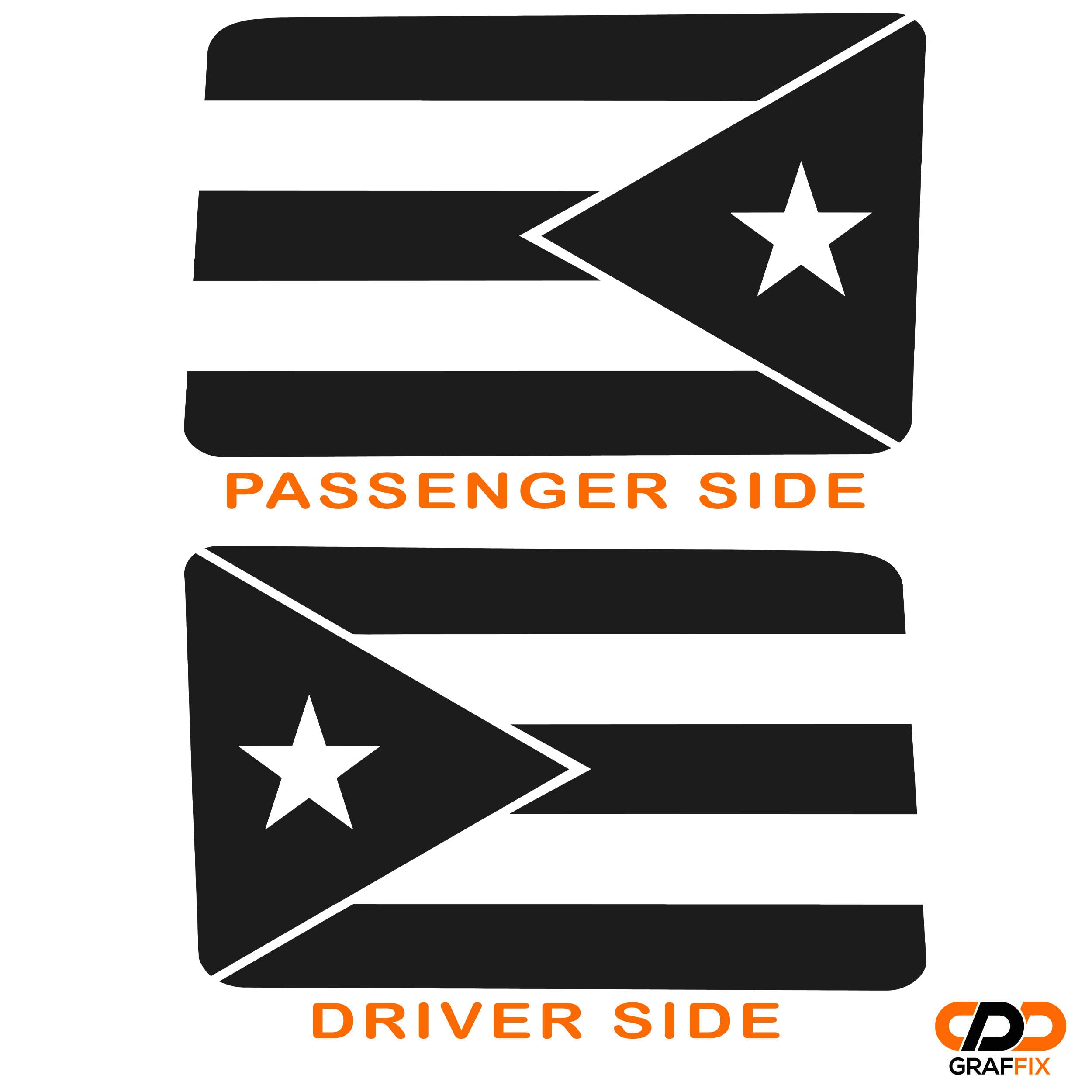 Puerto Rico flag JLU hardtop rear quarter window decal on blue Jeep Wrangler